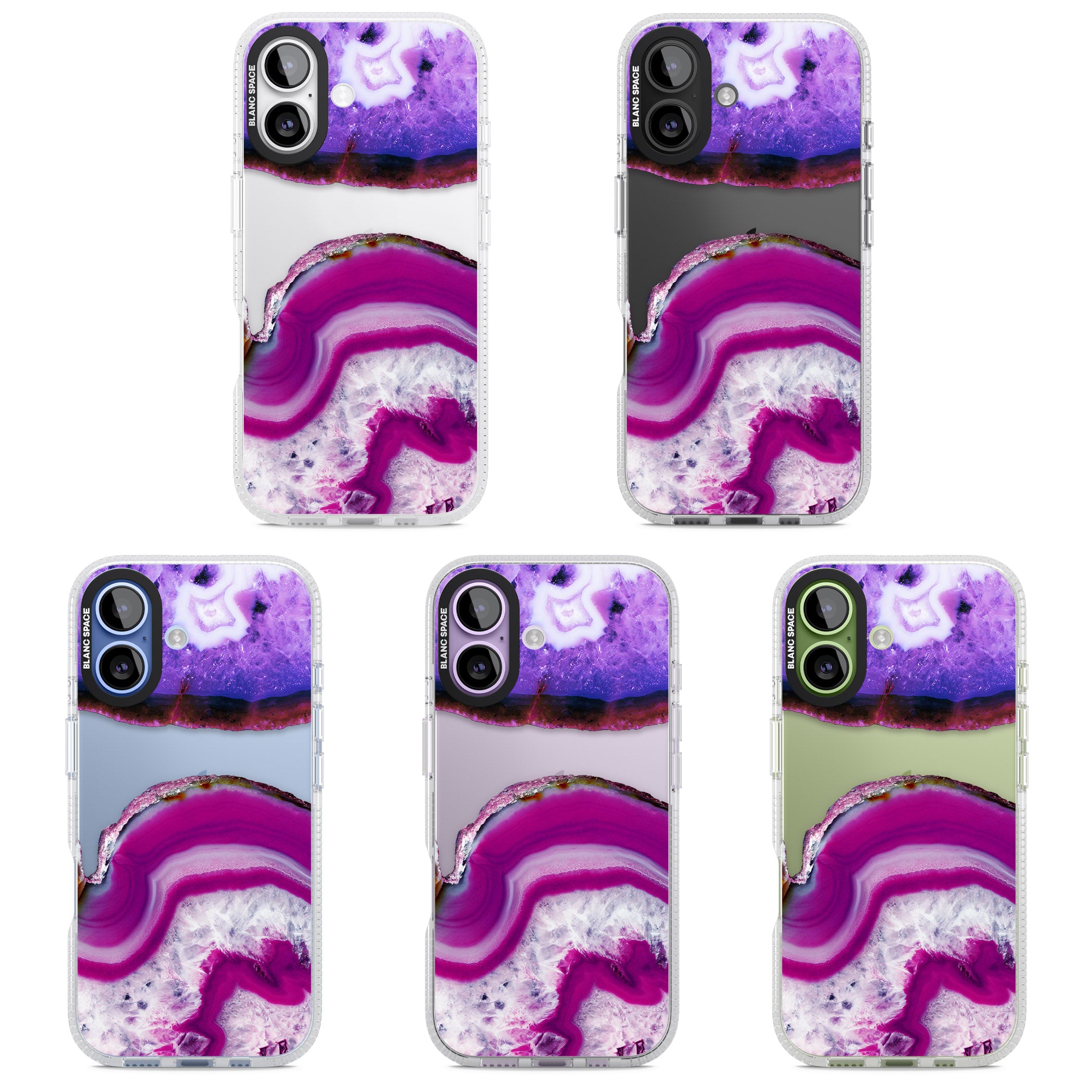 Amethyst Crystal Slice iPhone 17 Impact Air Clear Phone Case APT Impact Protection