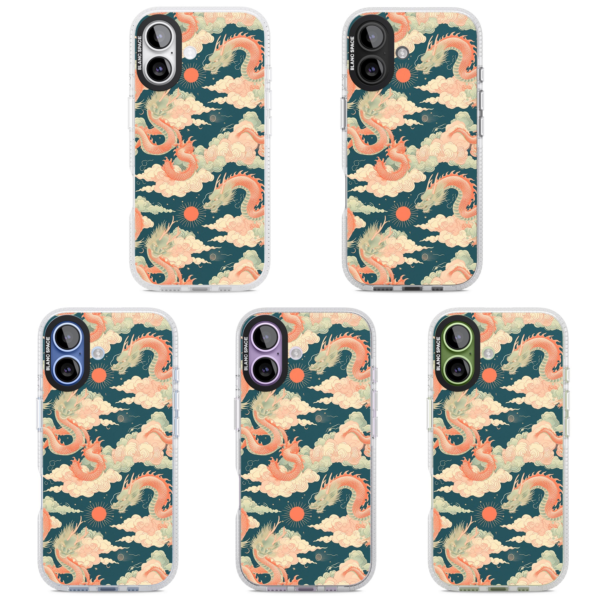 Chinese Dragons Clouds iPhone 17 Impact Air Clear Phone Case APT Impact Protection