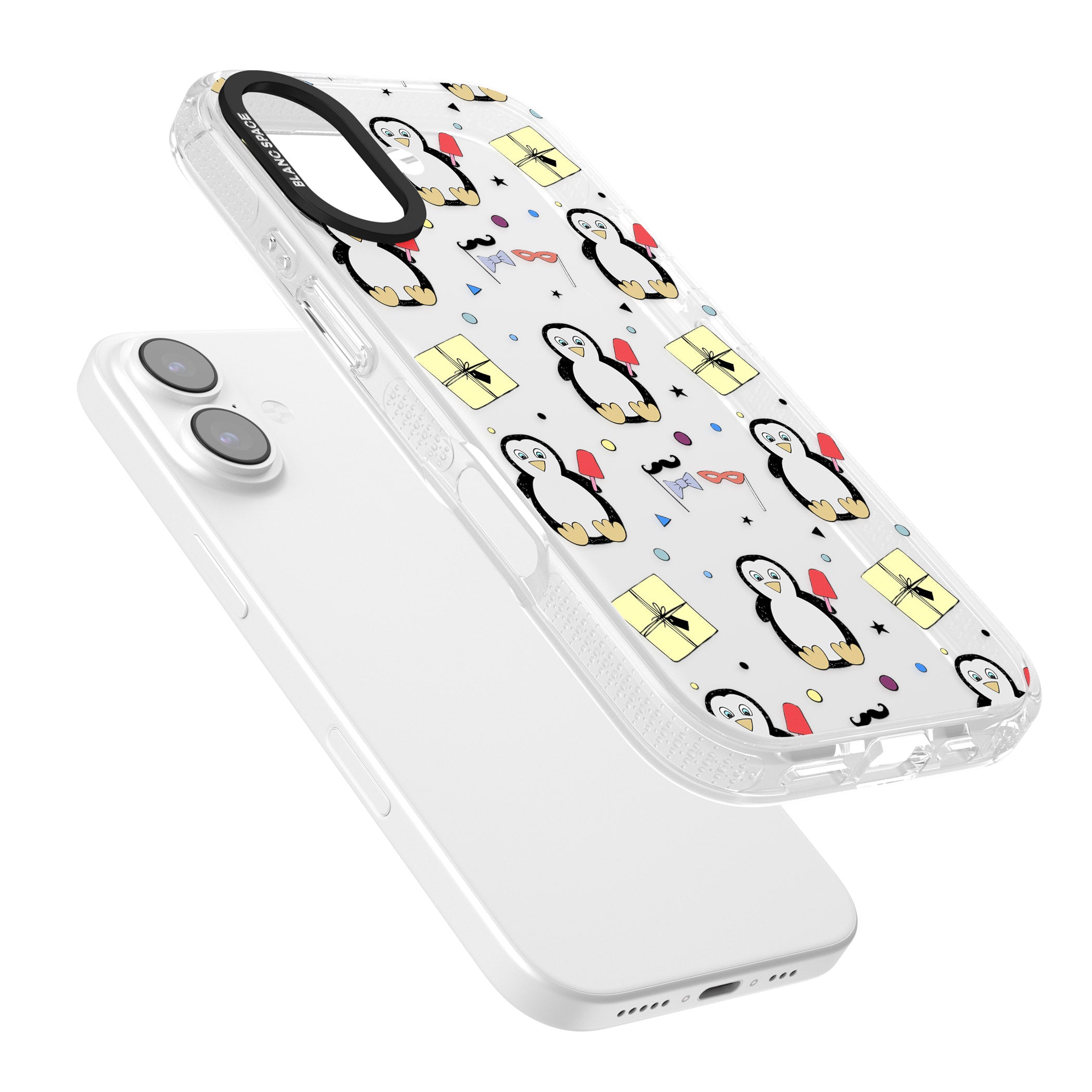 Cute Penguin Pattern Clear iPhone 17 Impact Air Clear Phone Case Colours