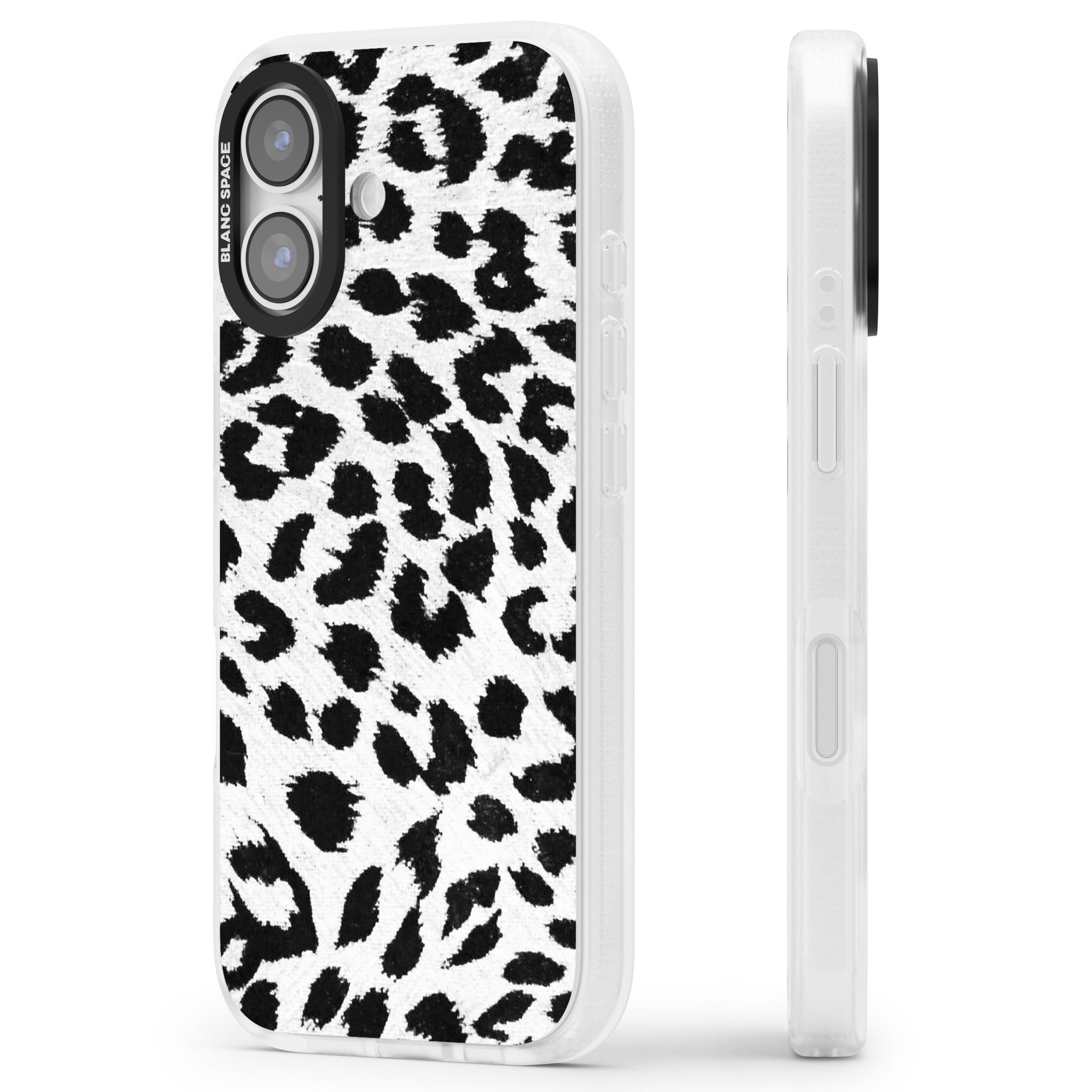 Rar Leopard Print White iPhone 17 Impact Air Clear Phone Case Side Profile