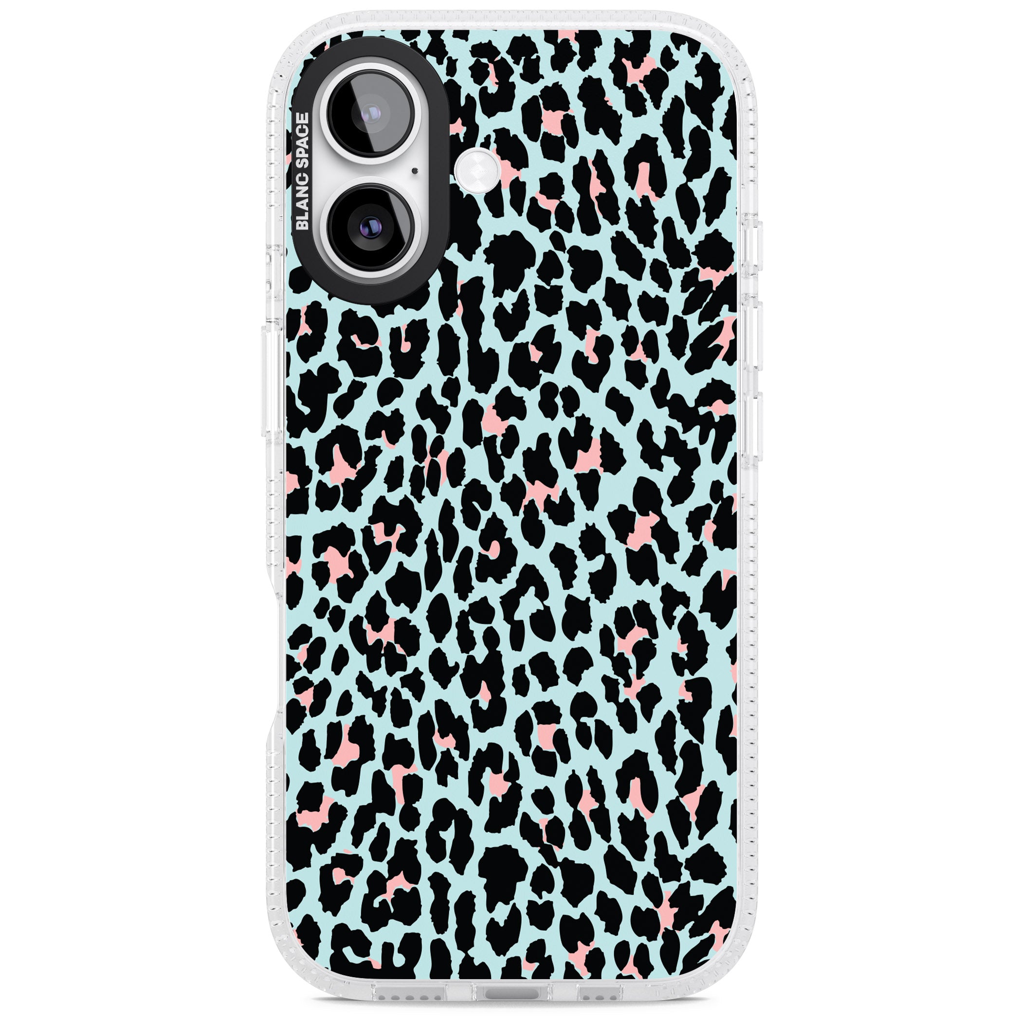 Pastel Blue & Pink Leopard Print iPhone 17 Impact Air Clear Phone Case