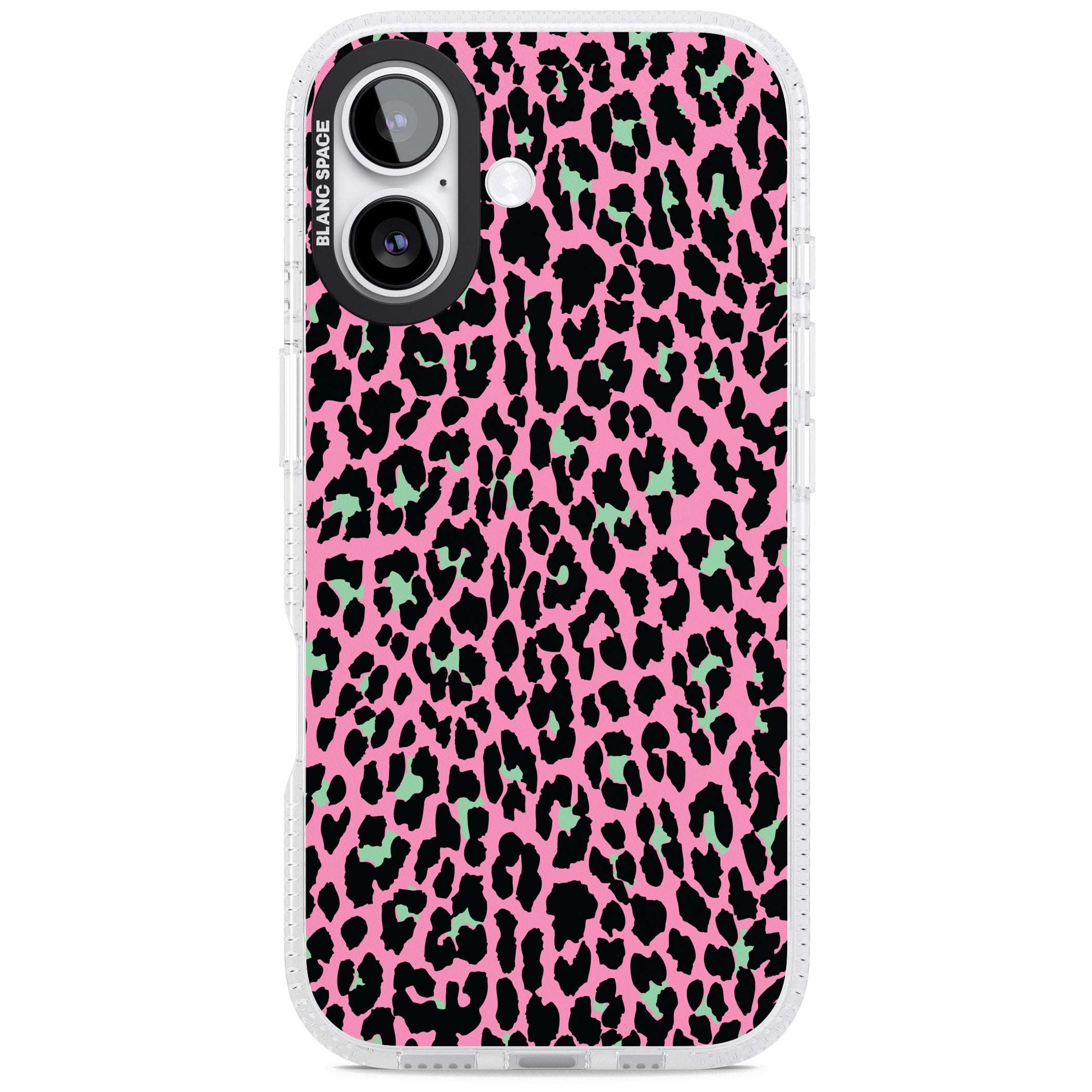 Pink & Green Leopard iPhone 17 Impact Air Clear Phone Case