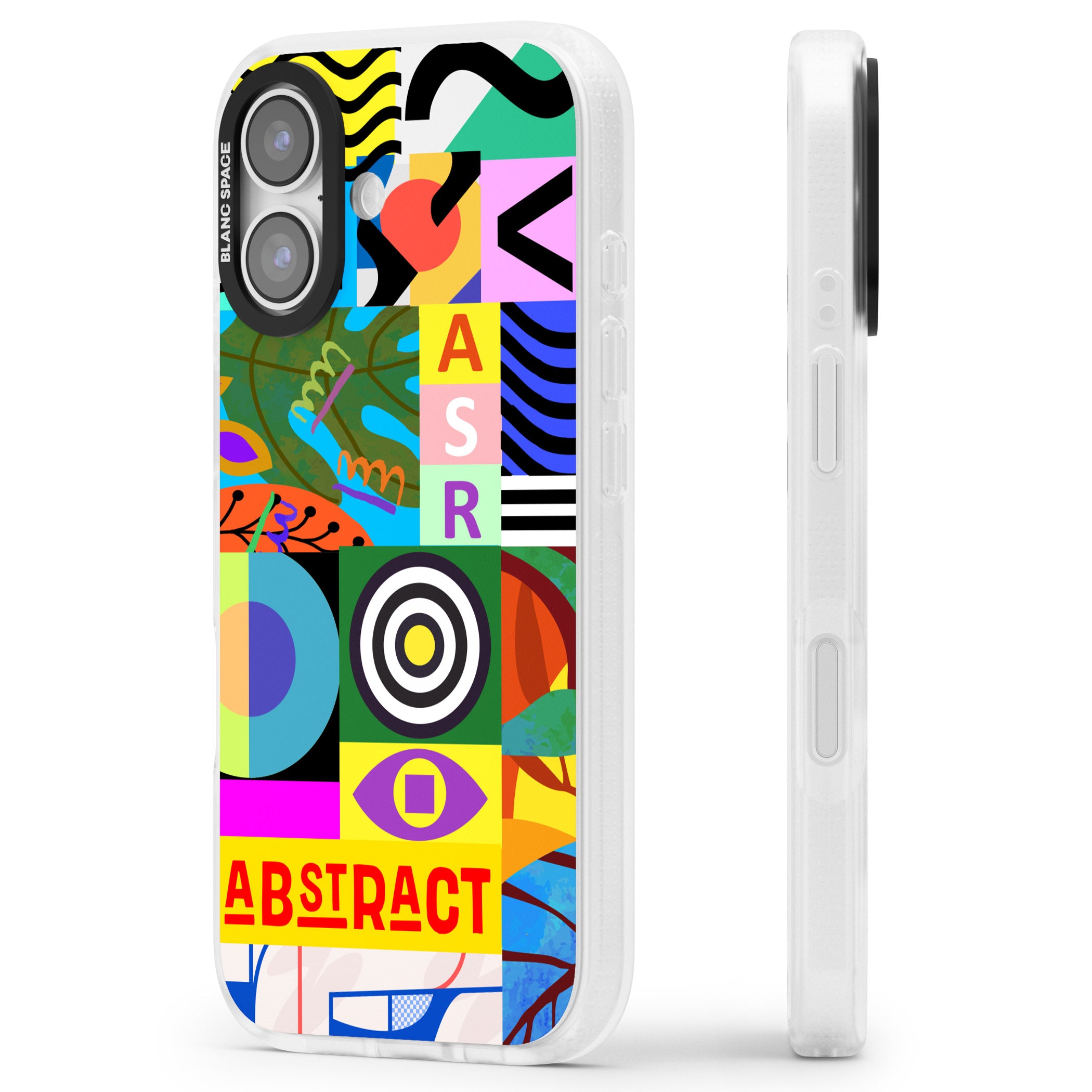 Abstract Pattern Patchwork iPhone 17 Impact Air Clear Phone Case Side Profile