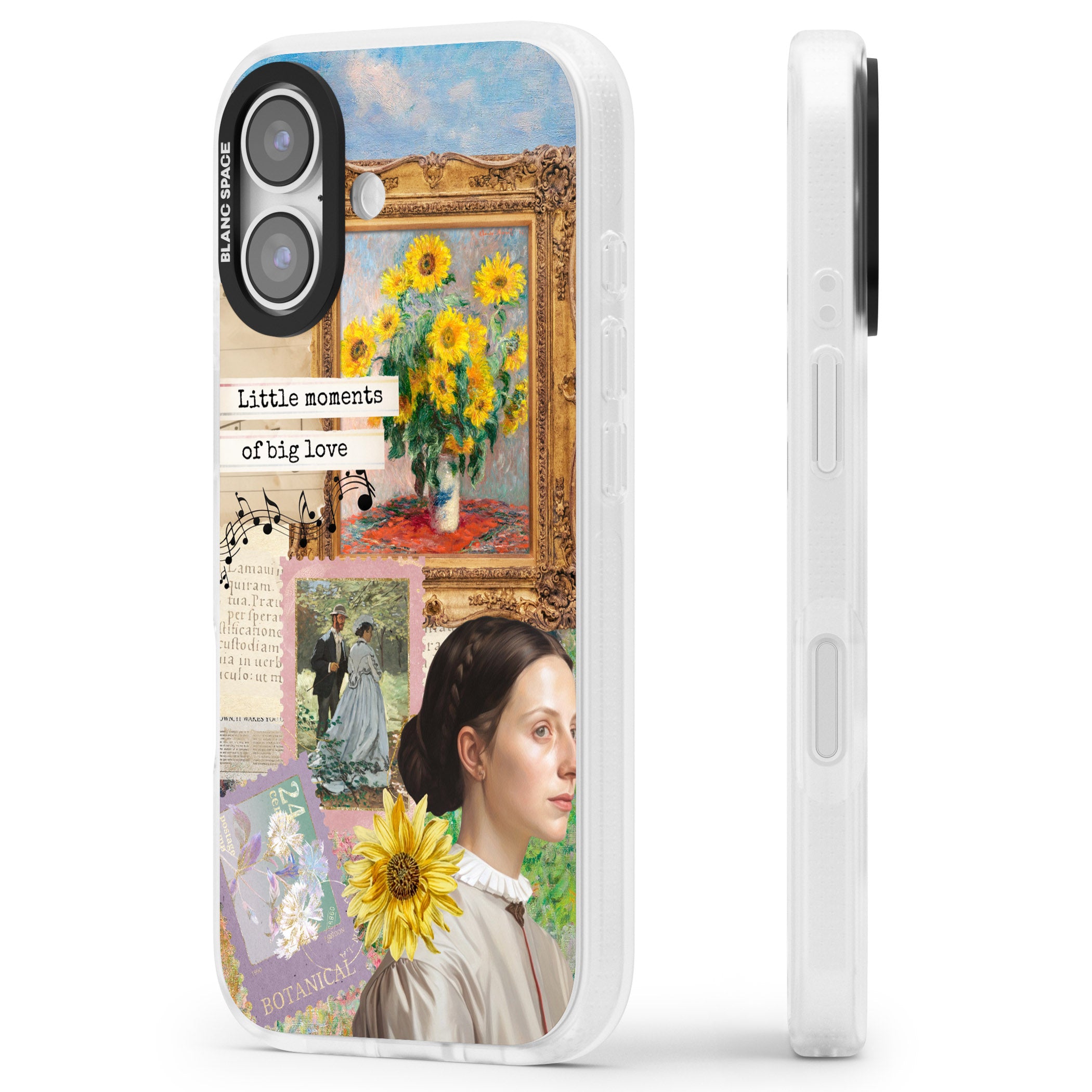 Monet 'Little Moments' Collage iPhone 17 Impact Air Clear Phone Case Side Profile