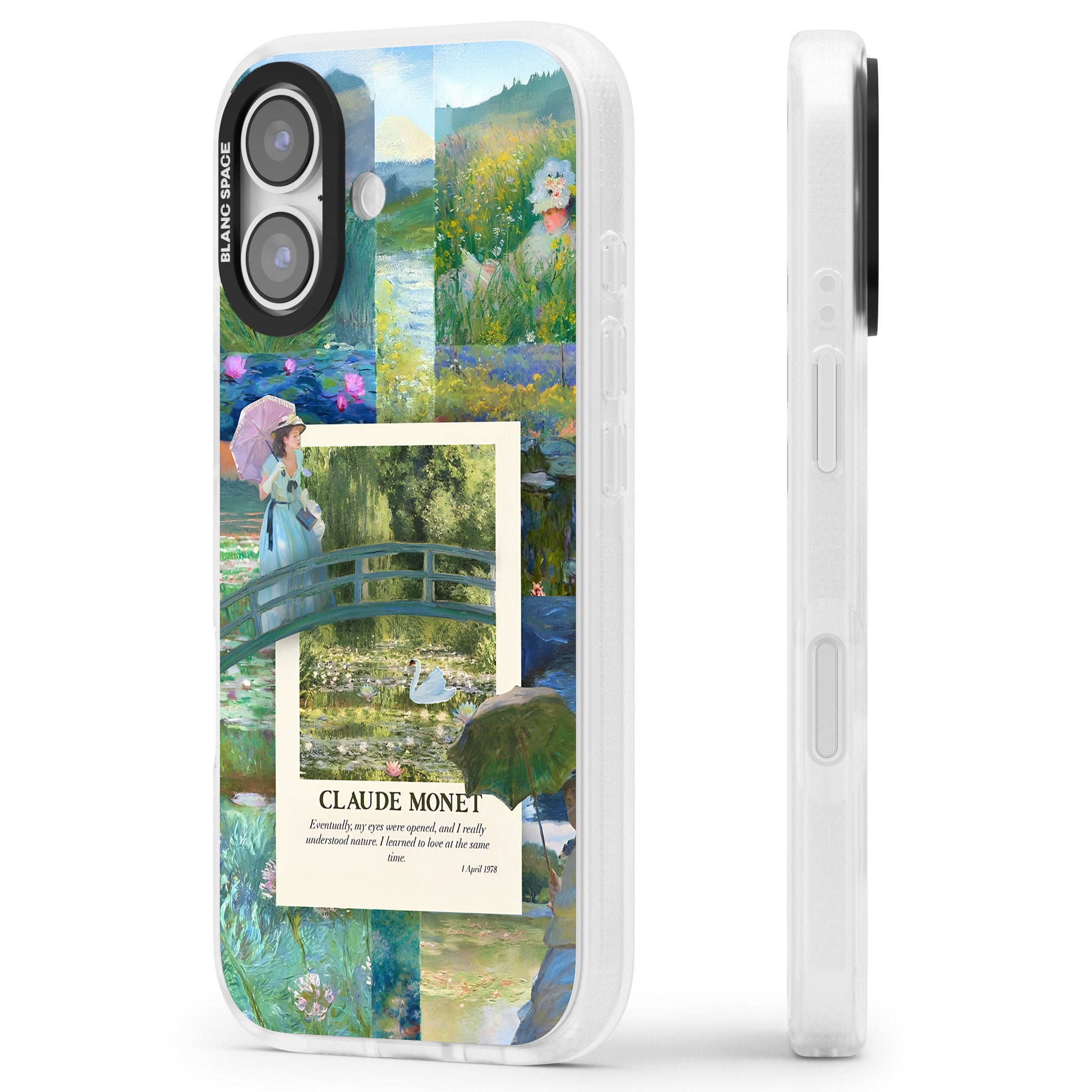 Monet Gardens iPhone 17 Impact Air Clear Phone Case Side Profile