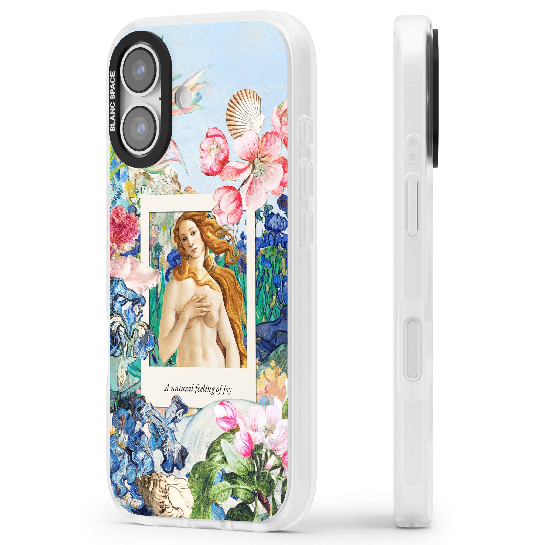 Botticelli Venus iPhone 17 Impact Air Clear Phone Case Side Profile