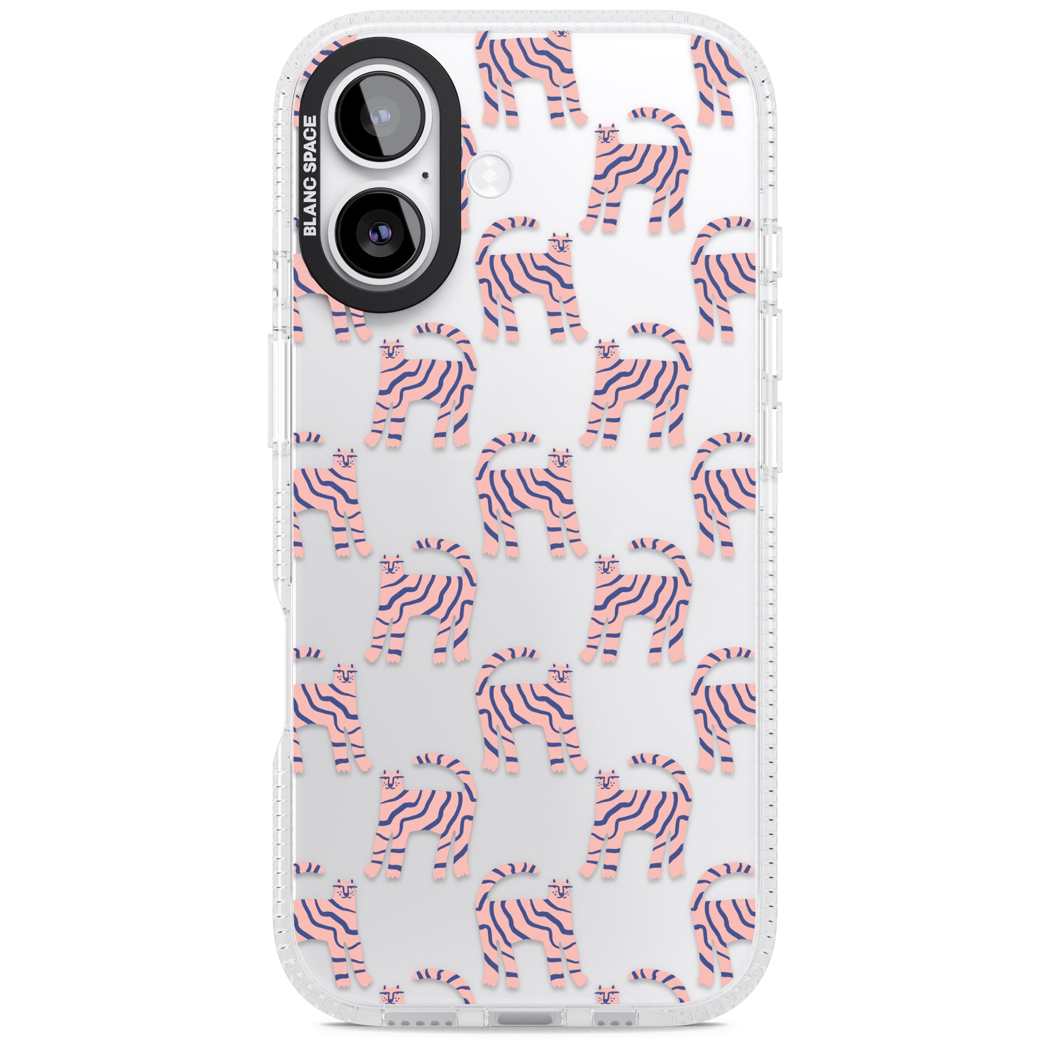 Pink And Blue Cat Pattern iPhone 17 Impact Air Clear Phone Case
