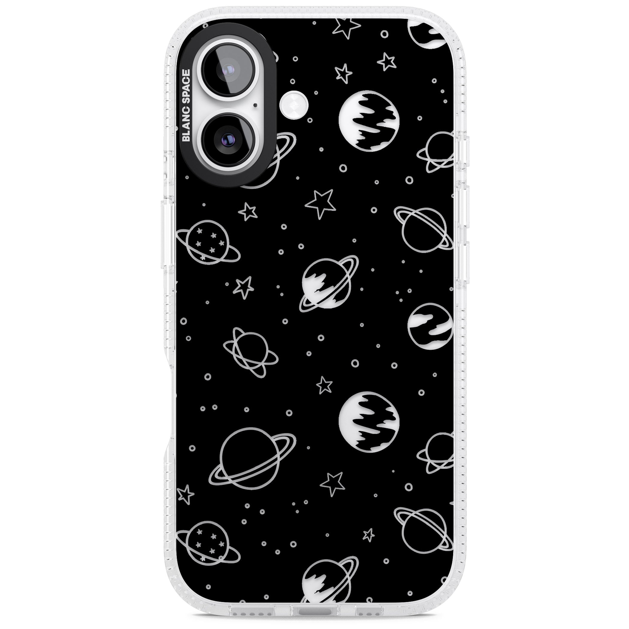 Cosmic Sketch Clear Black iPhone 17 Impact Air Clear Phone Case