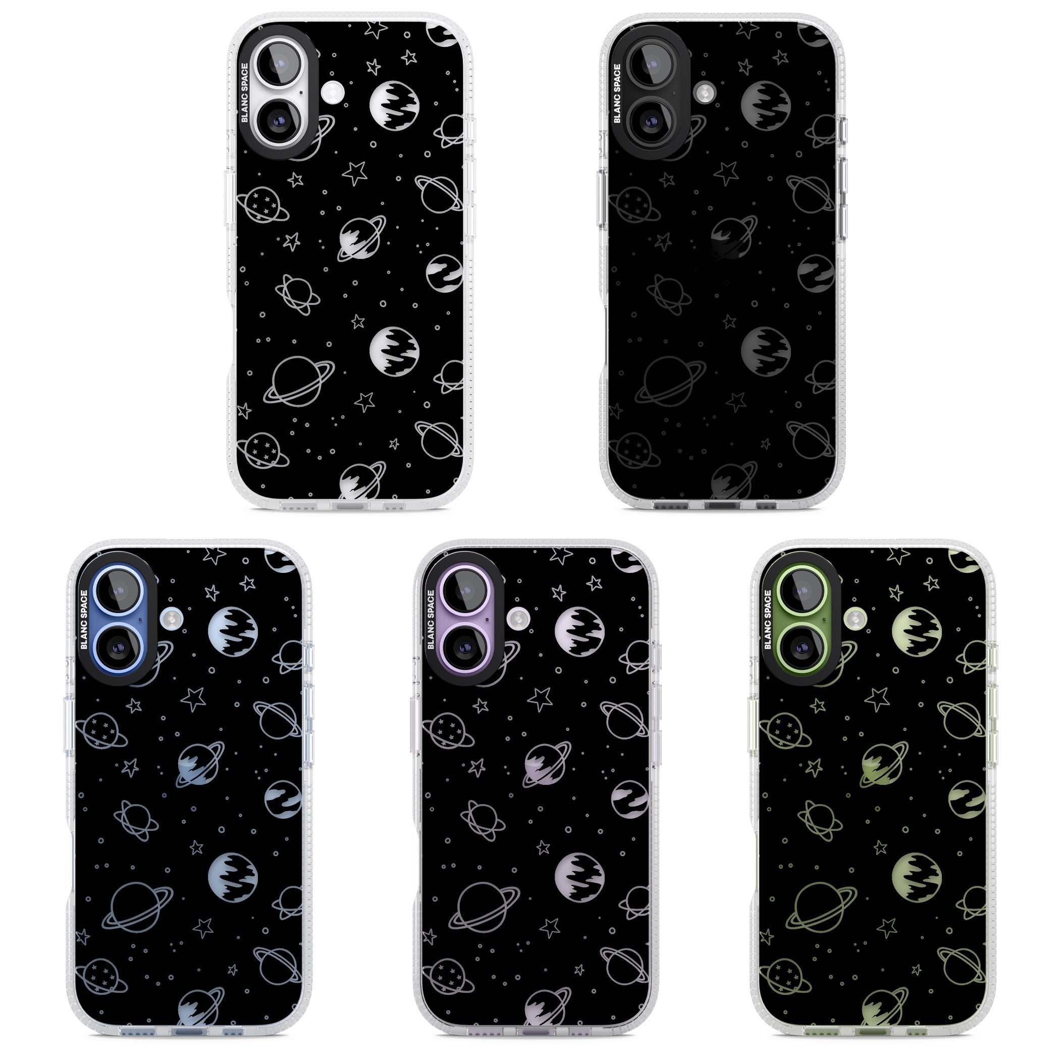 Cosmic Sketch Clear Black iPhone 17 Impact Air Clear Phone Case APT Impact Protection
