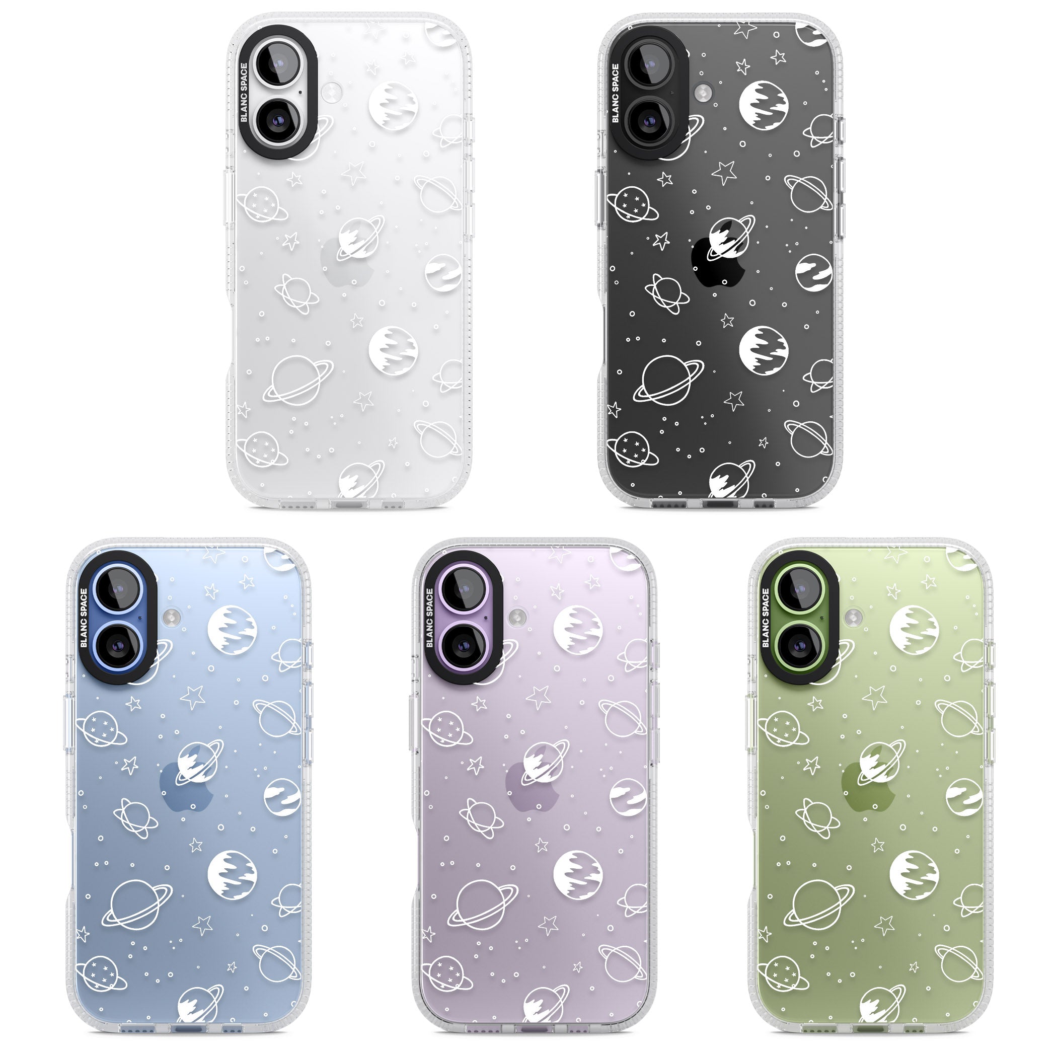 Cosmic Sketch White Clear iPhone 17 Impact Air Clear Phone Case APT Impact Protection