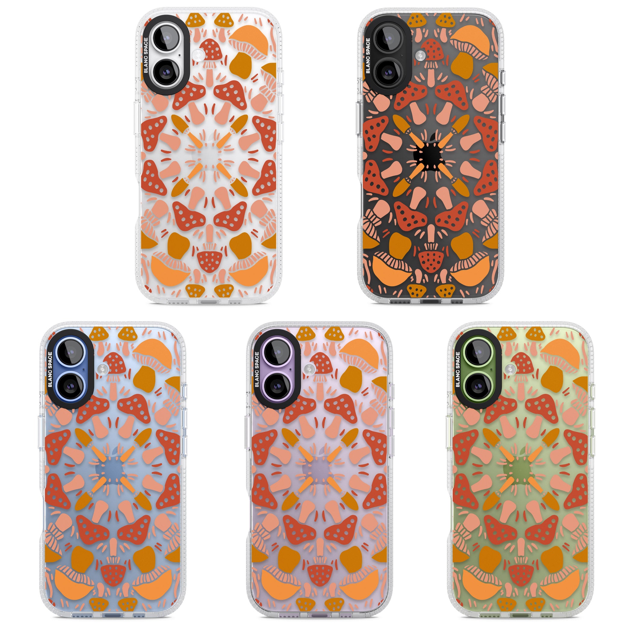 Mushroom Medley iPhone 17 Impact Air Clear Phone Case APT Impact Protection