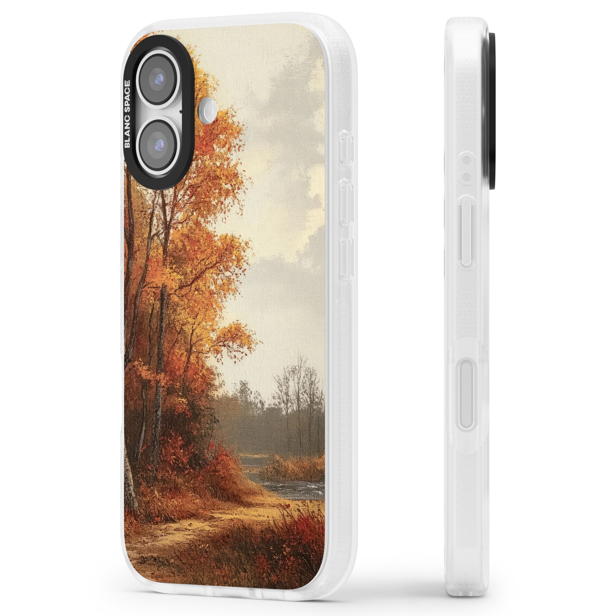 Vintage Autumn Oil Painting iPhone 17 Impact Air Clear Phone Case Side Profile