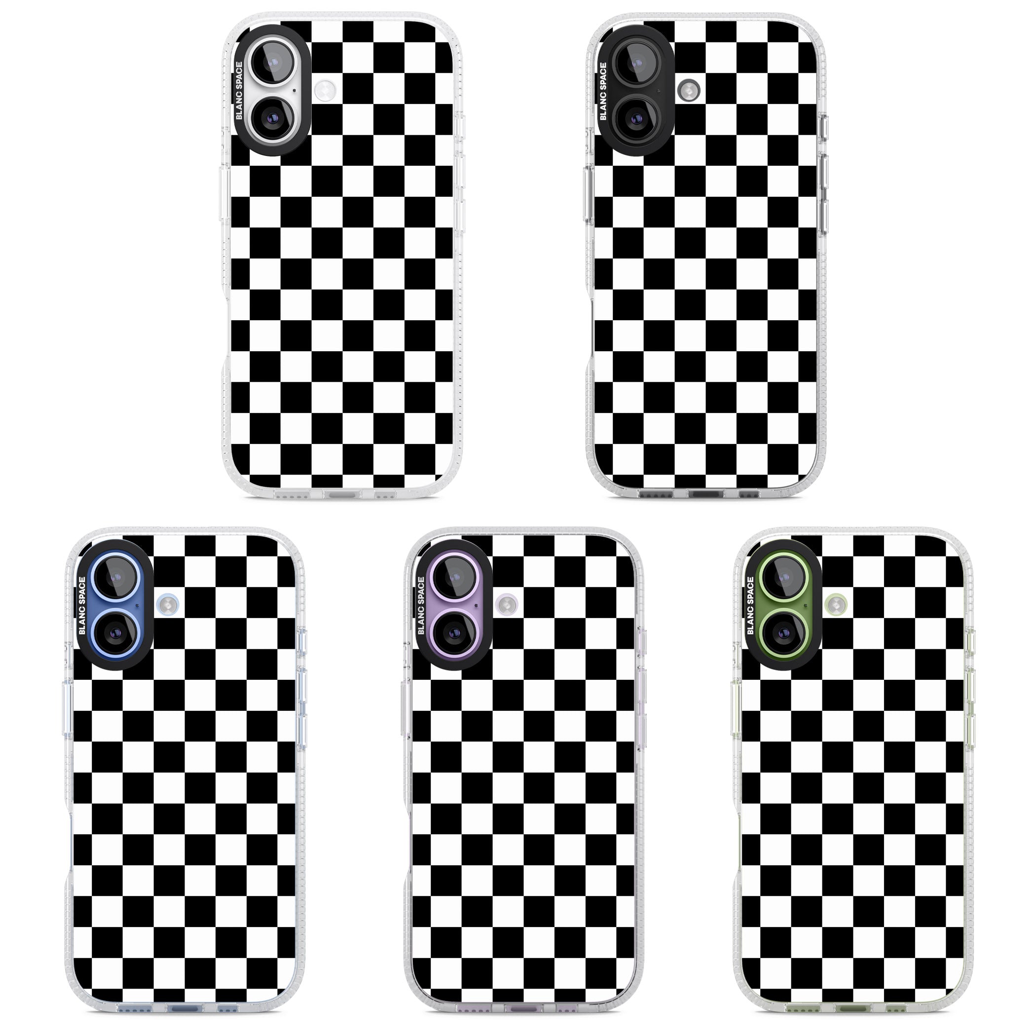 Black Checkered iPhone 17 Impact Air Clear Phone Case APT Impact Protection
