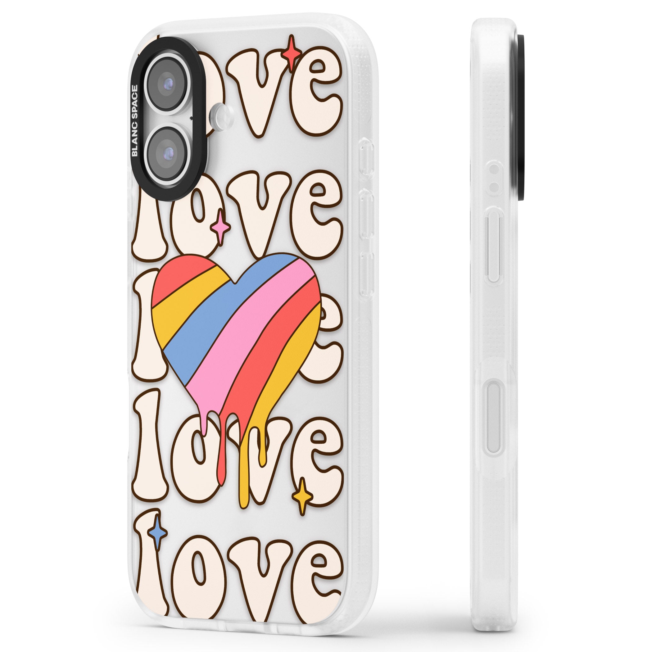 Groovy Love iPhone 17 Impact Air Clear Phone Case Side Profile