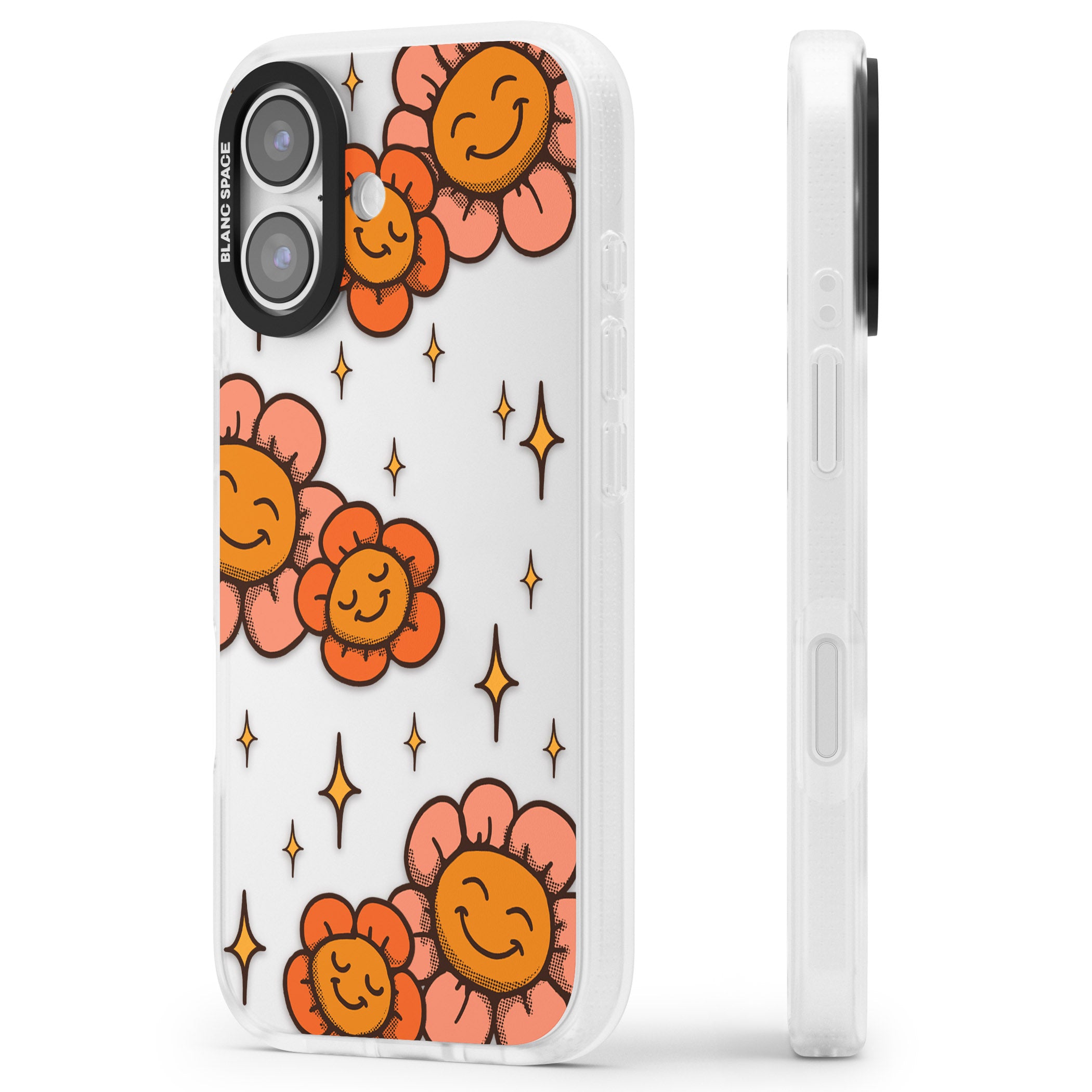 Mellow Flowers iPhone 17 Impact Air Clear Phone Case Side Profile
