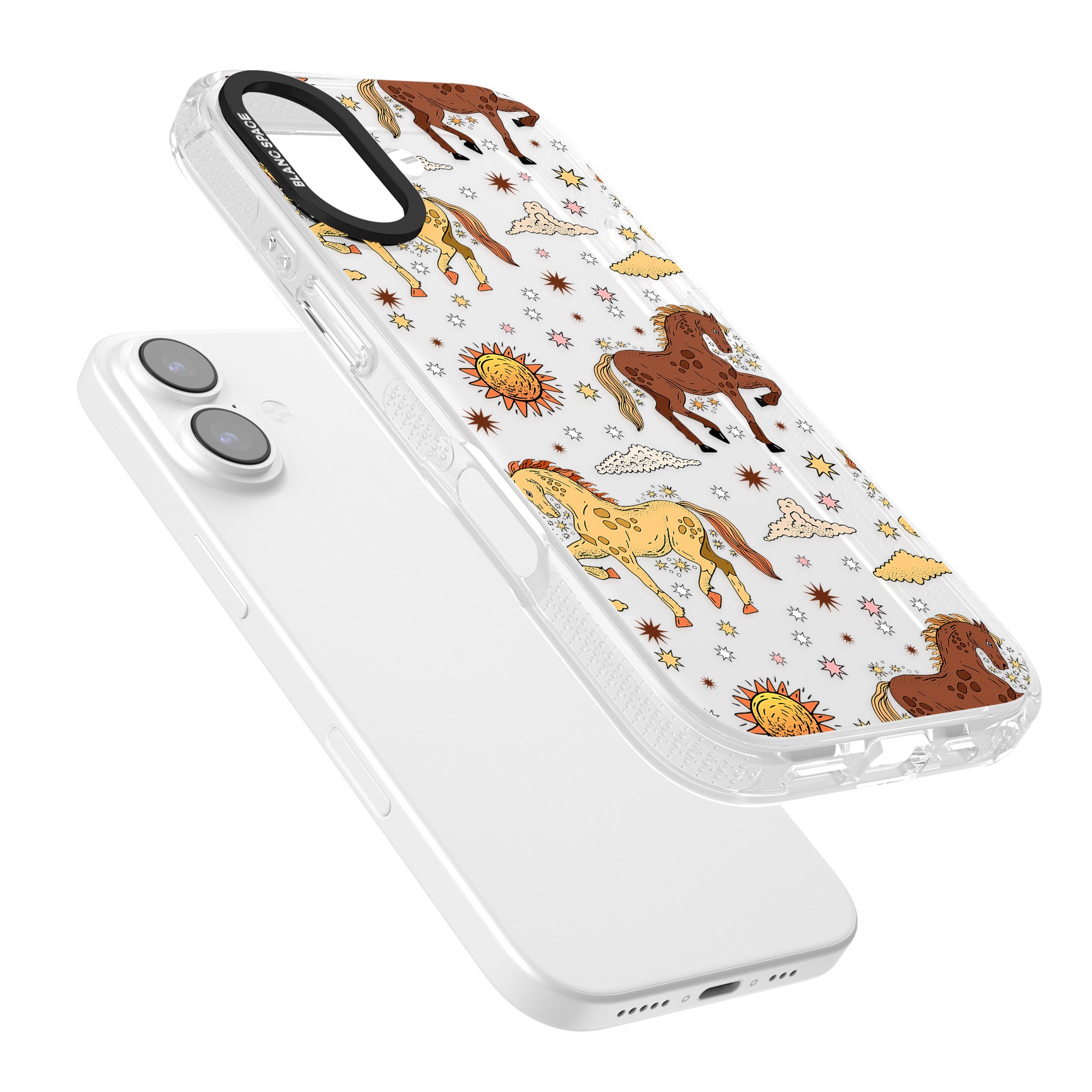 Boho Celestial Wild Horses iPhone 17 Impact Air Clear Phone Case Colours