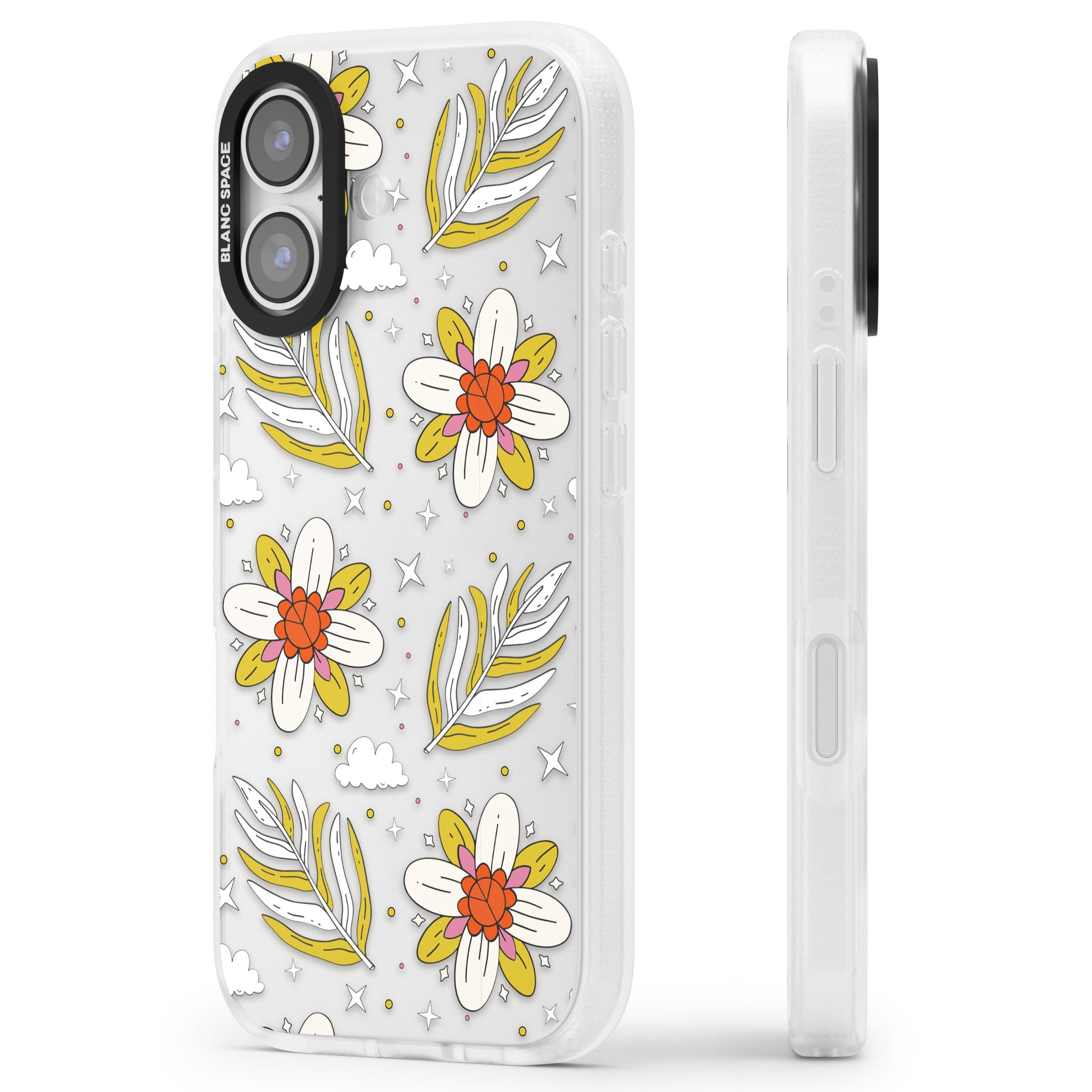Boho Celestial Floral Dream iPhone 17 Impact Air Clear Phone Case Side Profile