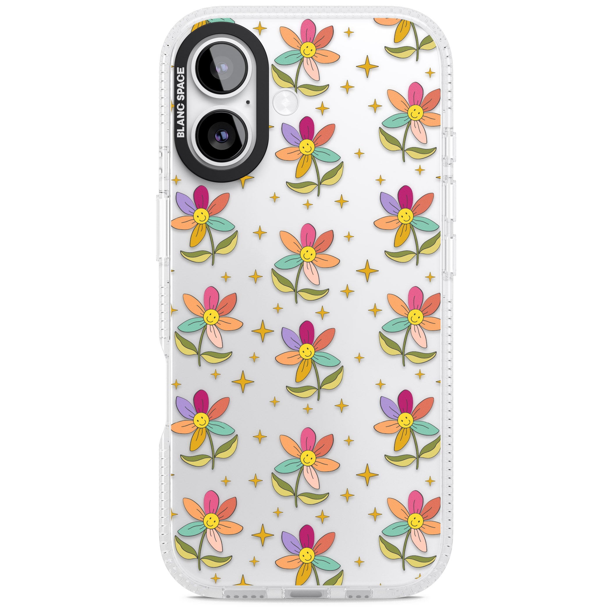 Boho Celestial Happy Flower iPhone 17 Impact Air Clear Phone Case