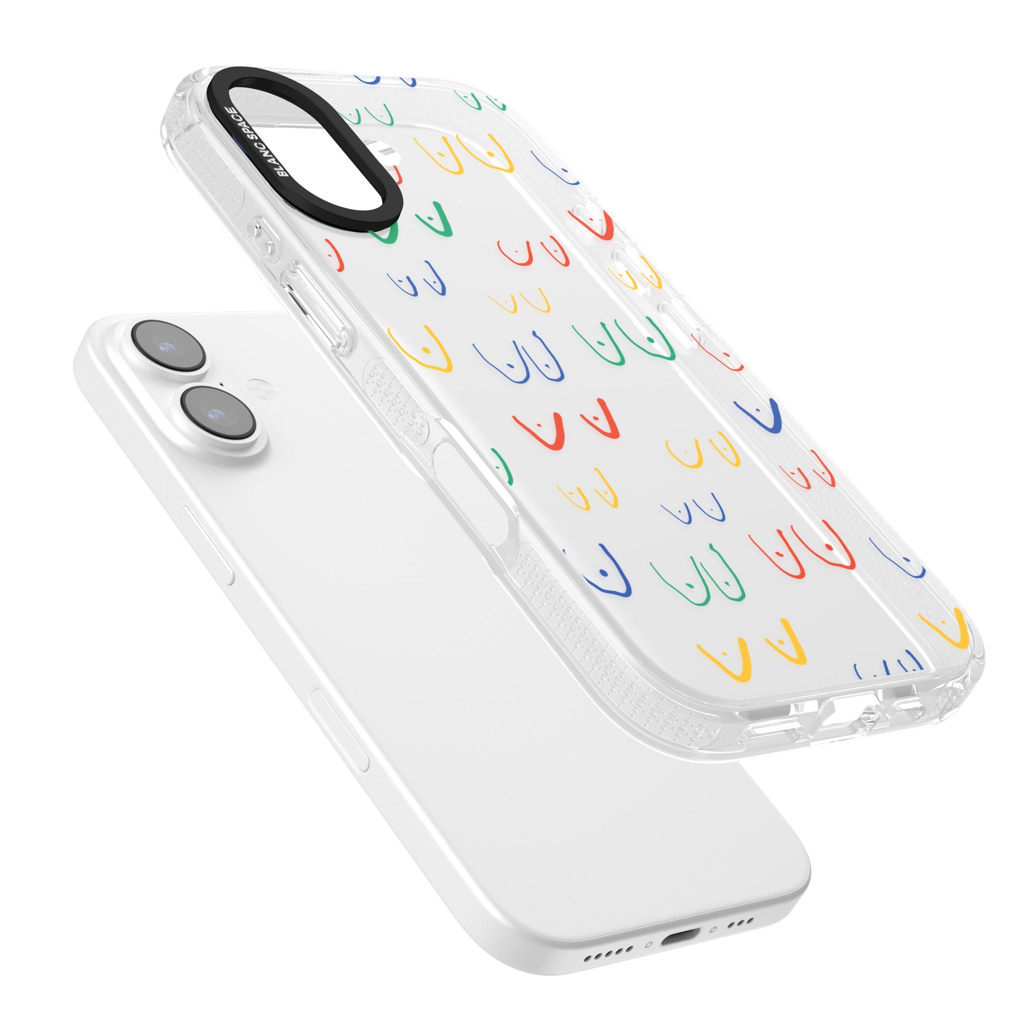 Boob Pattern (Mixed Colours) iPhone 17 Impact Air Clear Phone Case Colours