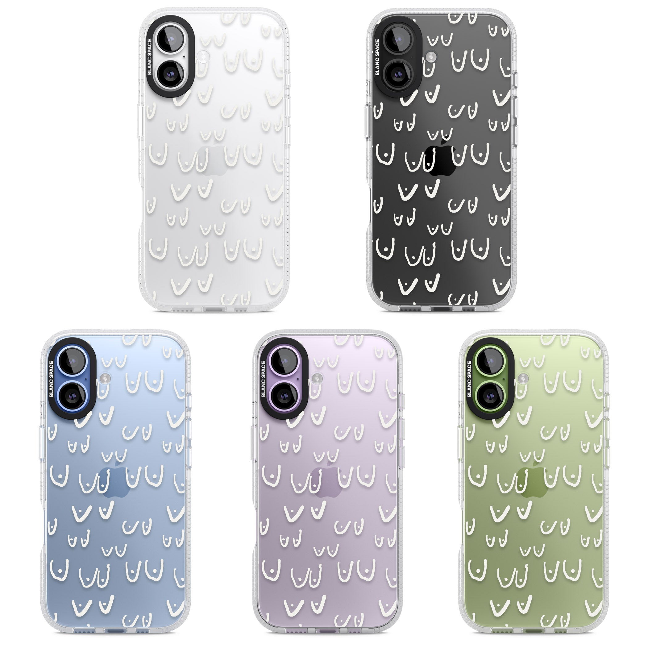 Boob Pattern (White) iPhone 17 Impact Air Clear Phone Case APT Impact Protection