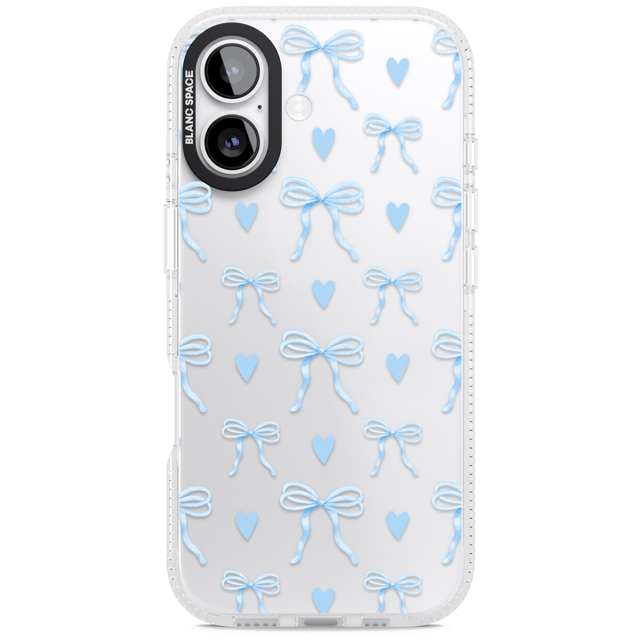 Blue Bows & Hearts iPhone 17 Impact Air Clear Phone Case