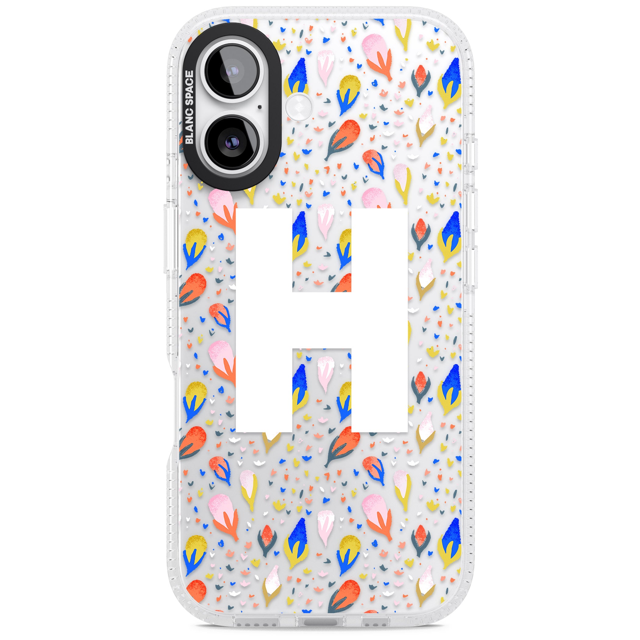 Personalised Abstract Floral Initial iPhone 17 Impact Air Clear Phone Case