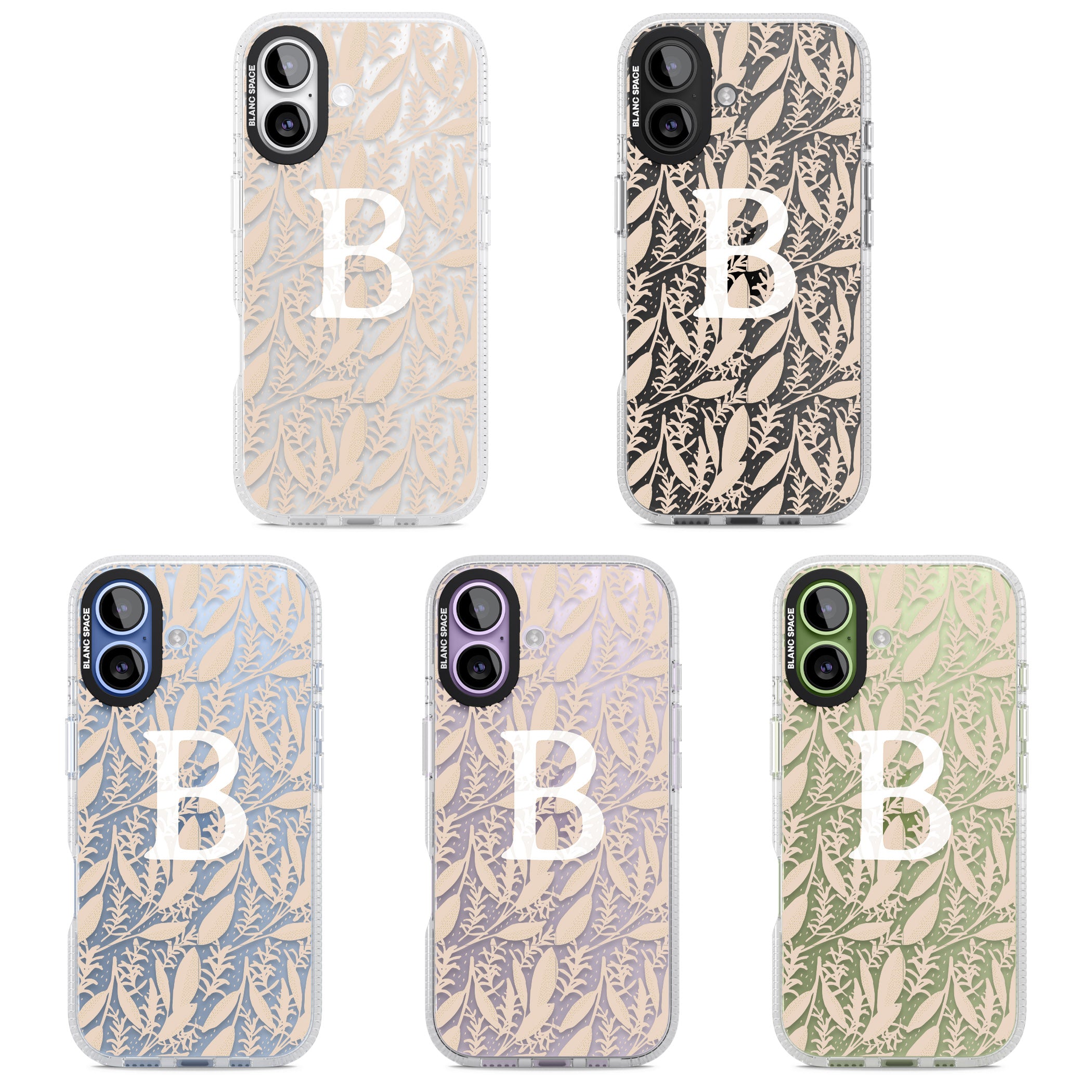 Personalised Monogram Subtle Abstract Floral iPhone 17 Impact Air Clear Phone Case APT Impact Protection
