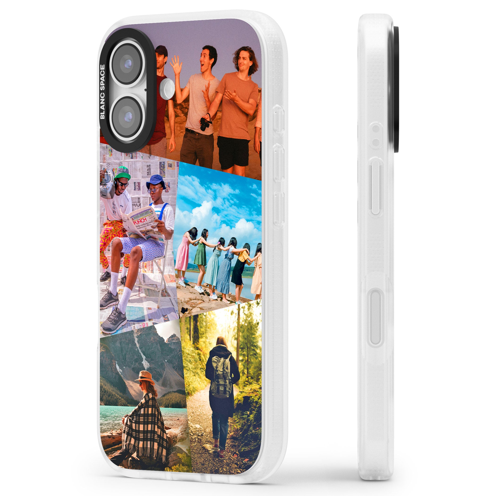 Personalised Abstract Photo Grid iPhone 17 Impact Air Clear Phone Case Side Profile