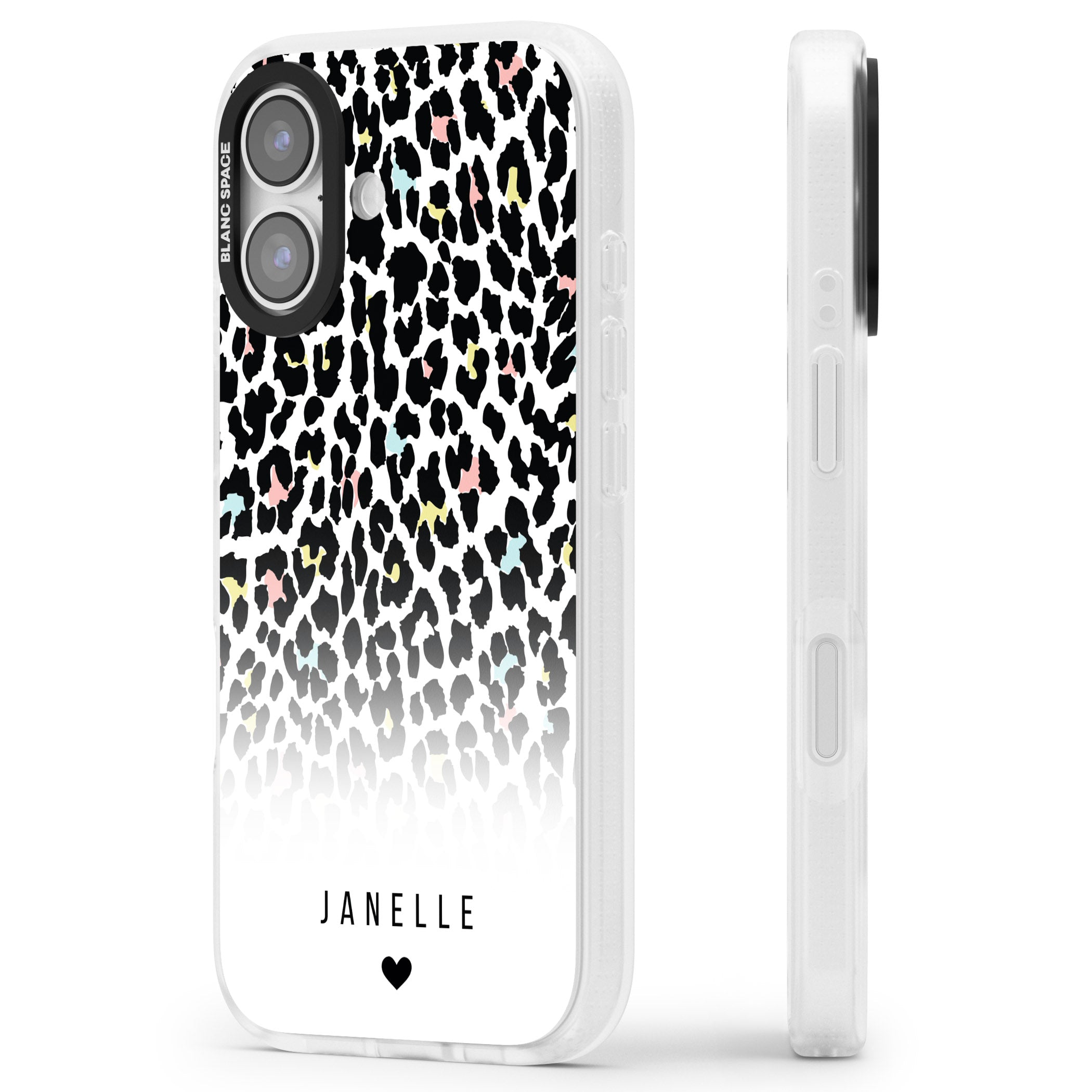 Personalised Pastel Leopard iPhone 17 Impact Air Clear Phone Case Side Profile