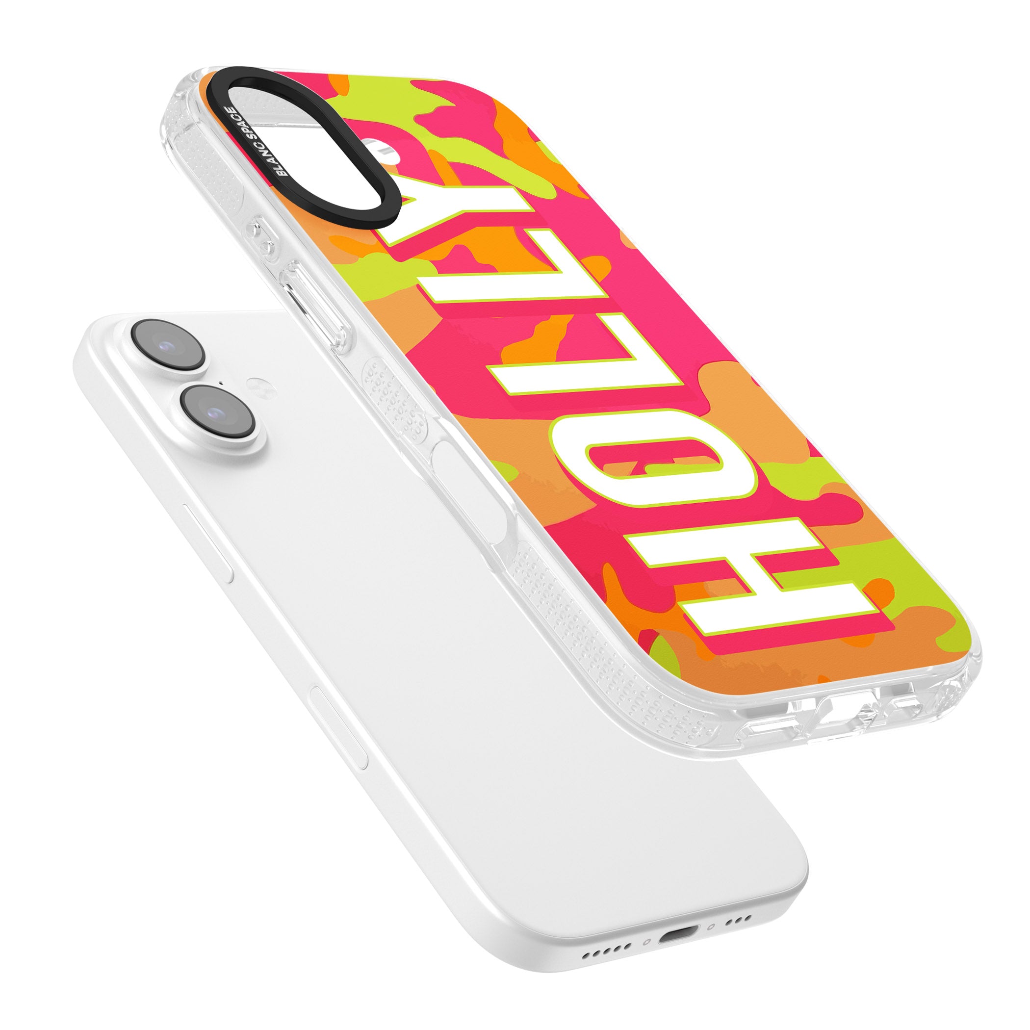 Personalised Bold Neon Camo iPhone 17 Impact Air Clear Phone Case Colours