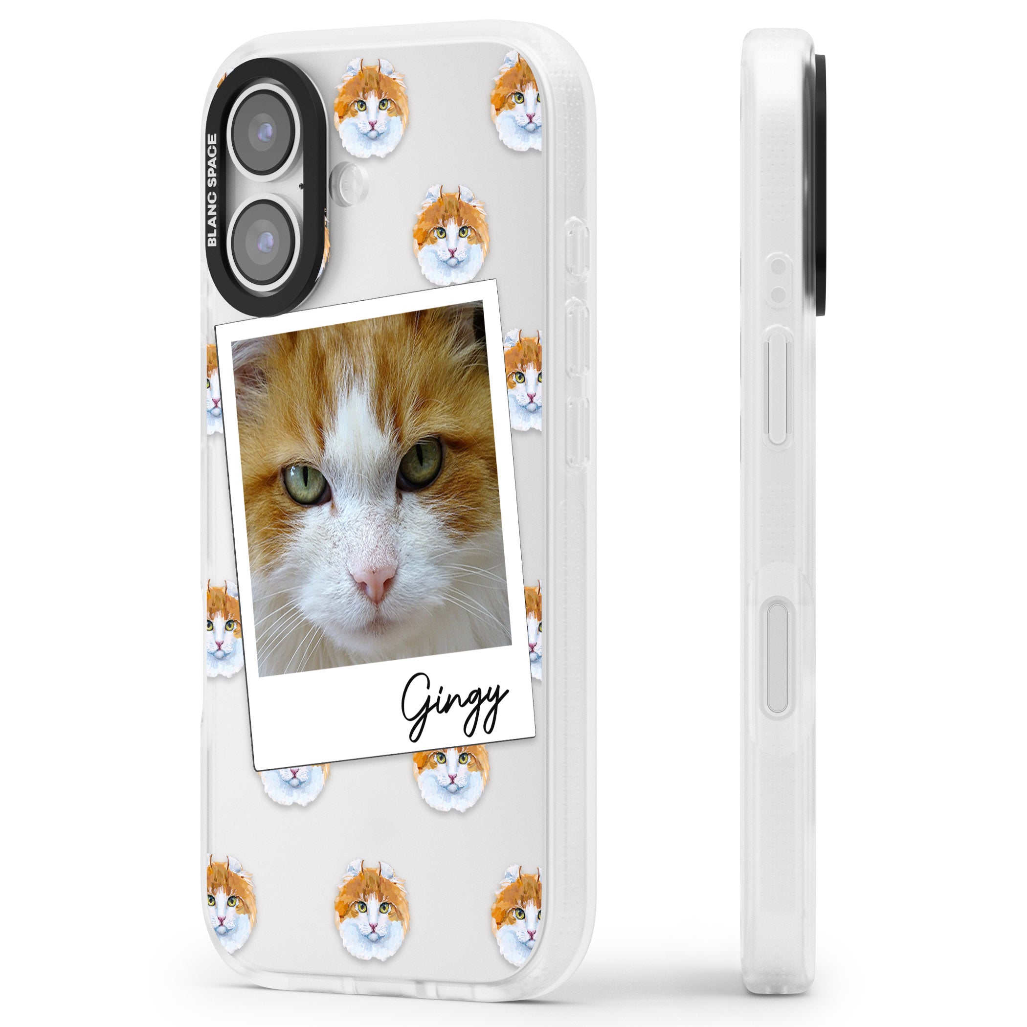 Personalised American Curl Photo iPhone 17 Impact Air Clear Phone Case Side Profile