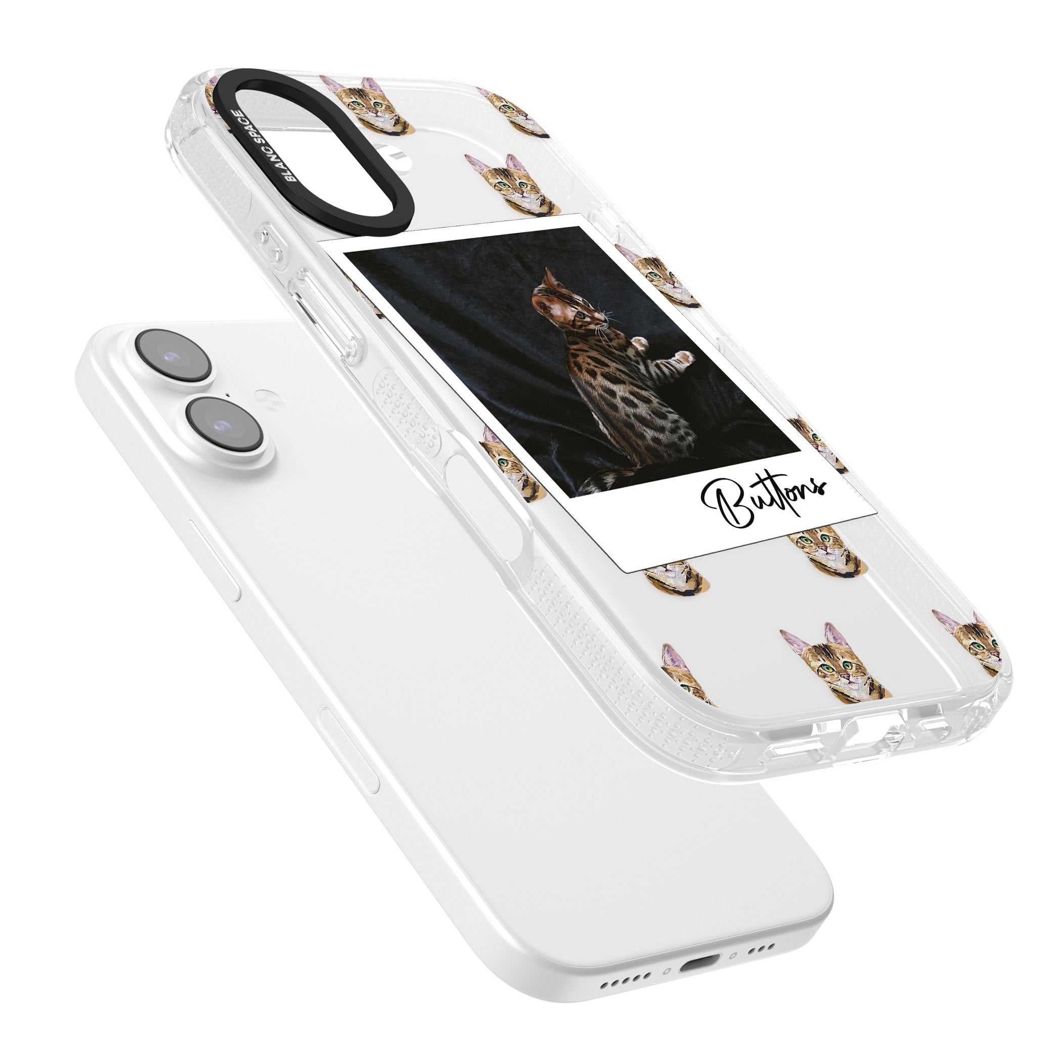Personalised Bengal Cat Photo iPhone 17 Impact Air Clear Phone Case Colours