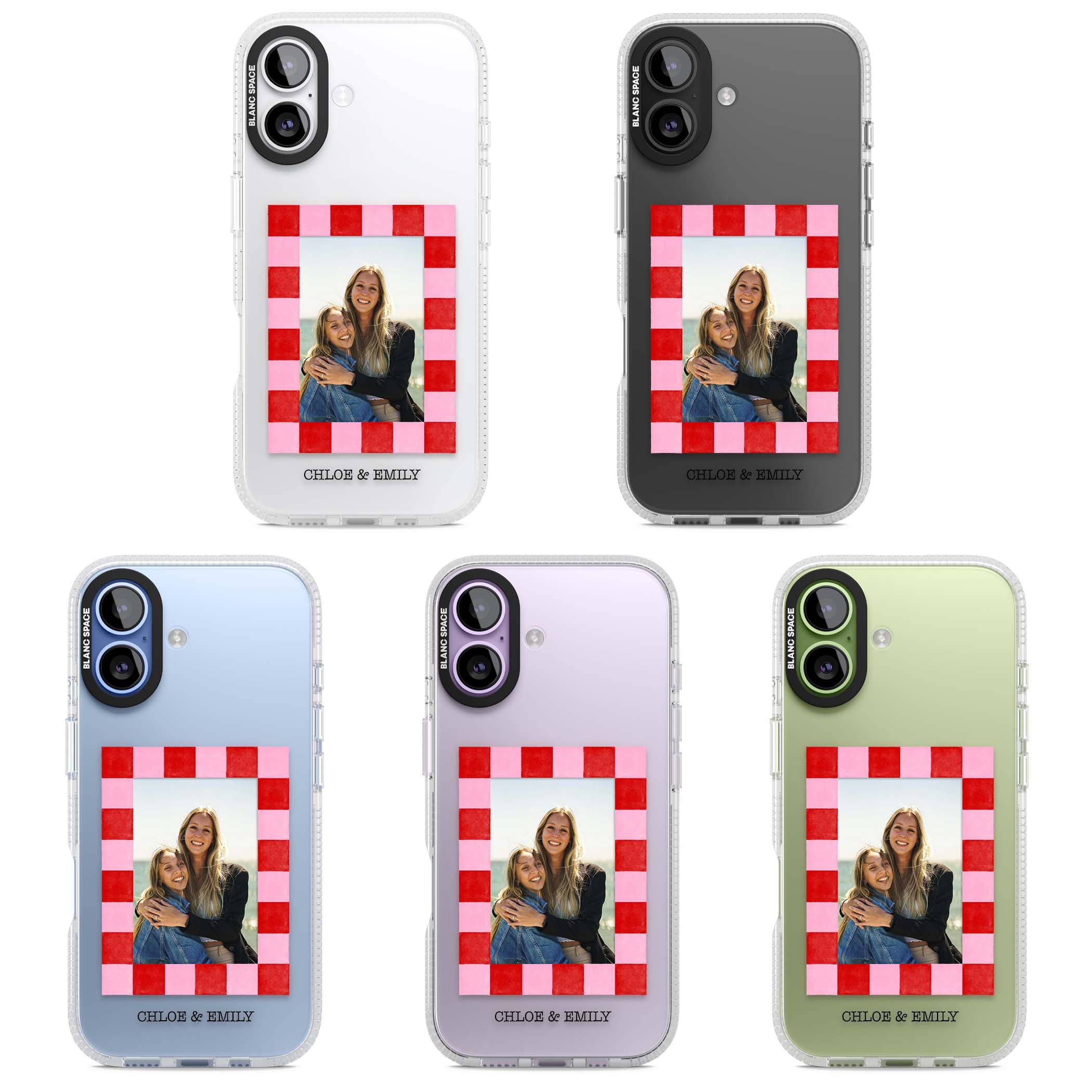 Bubblegum Check Photo for her iPhone case | Clear Case Impact Air case for iPhone 17