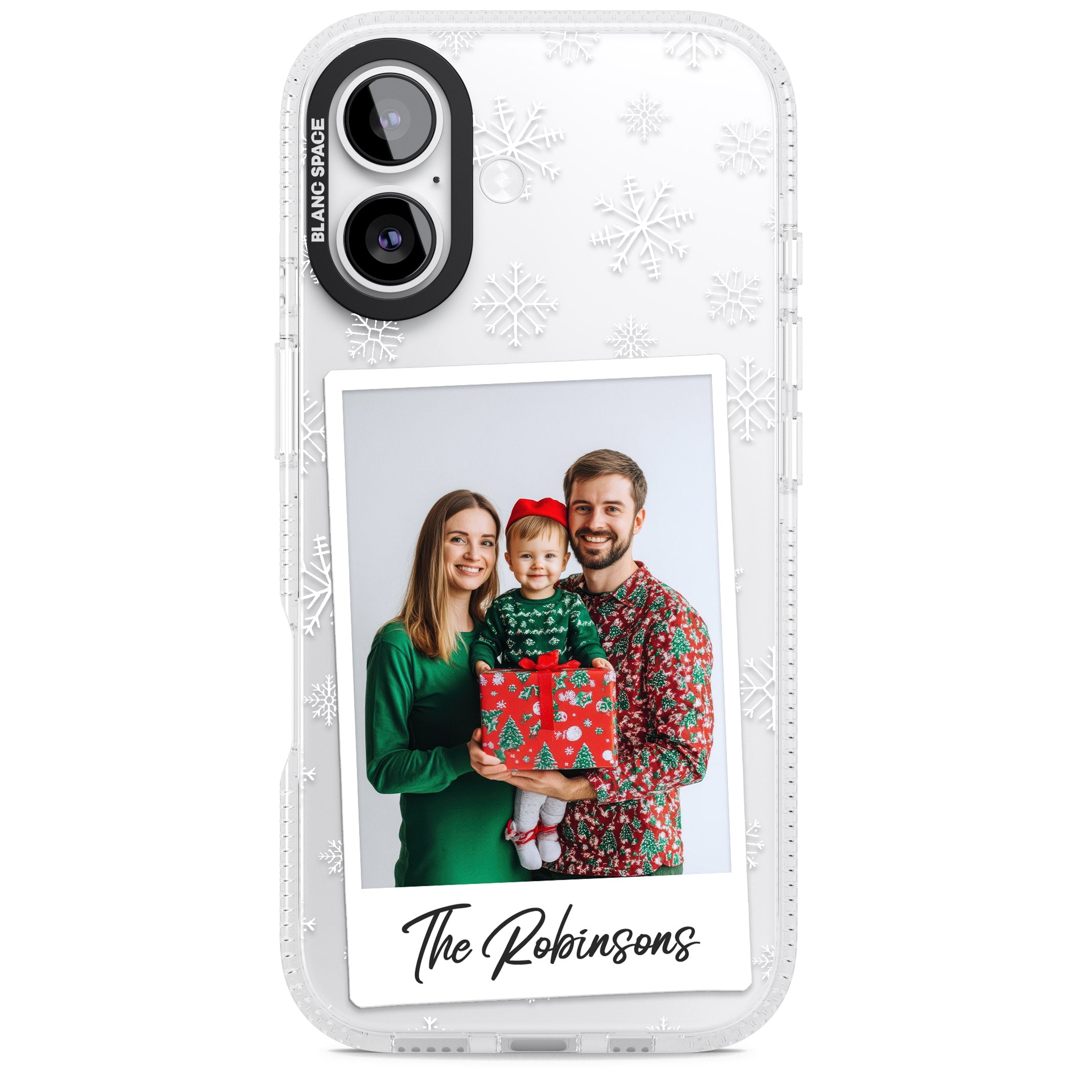 Personalised Snowflake Photo iPhone 17 Impact Air Clear Phone Case