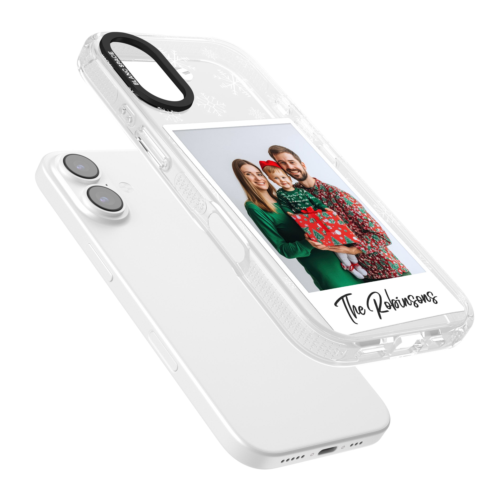 Personalised Snowflake Photo iPhone 17 Impact Air Clear Phone Case Colours