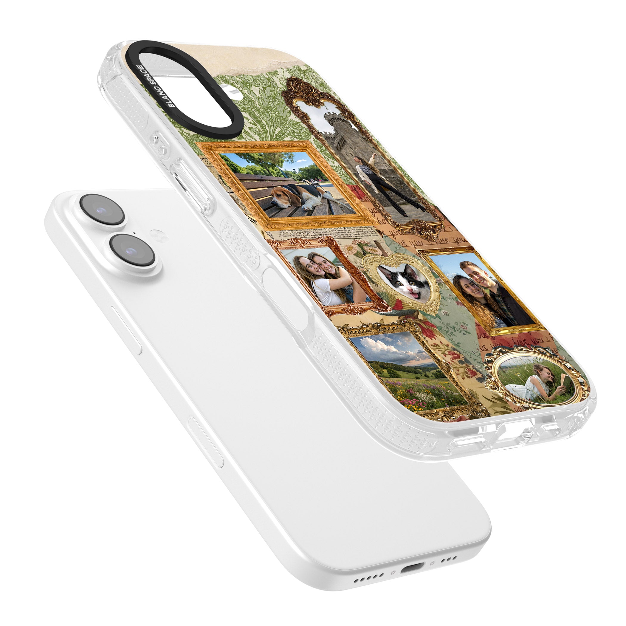Personalised Vintage Frame Collage iPhone 17 Impact Air Clear Phone Case Colours