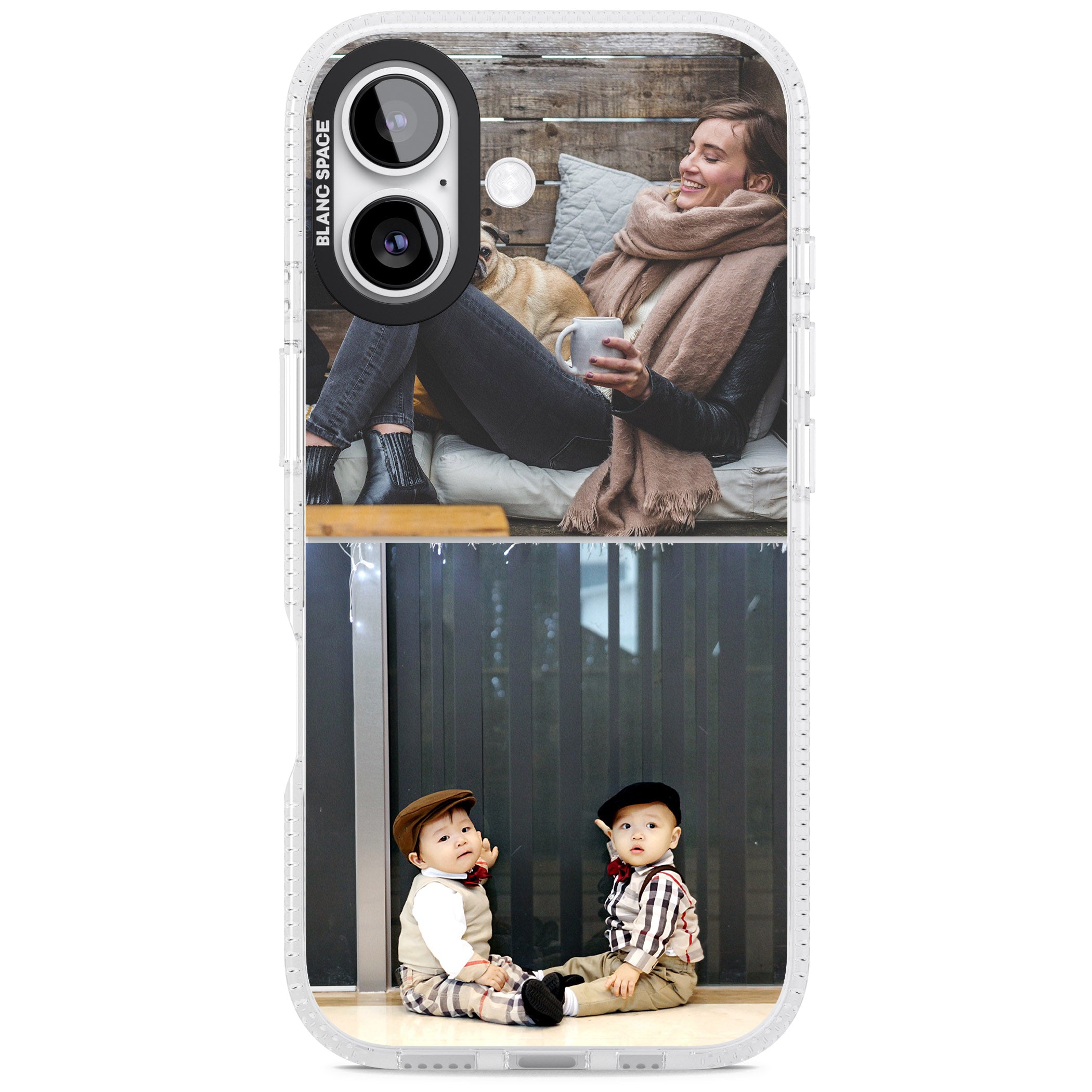 Personalised 2 Photo Grid iPhone 17 Impact Air Clear Phone Case