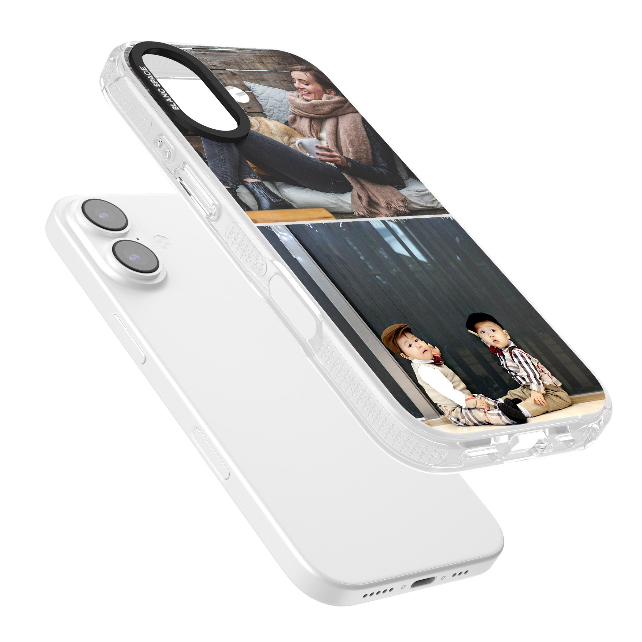 Personalised 2 Photo Grid iPhone 17 Impact Air Clear Phone Case Colours