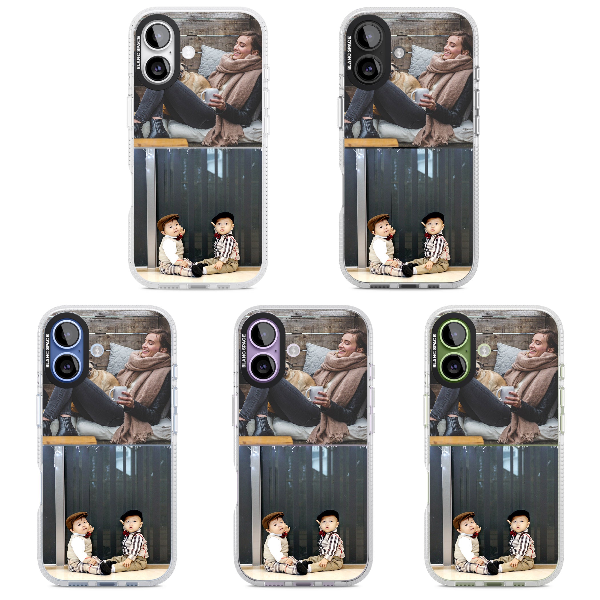 Personalised 2 Photo Grid iPhone 17 Impact Air Clear Phone Case APT Impact Protection