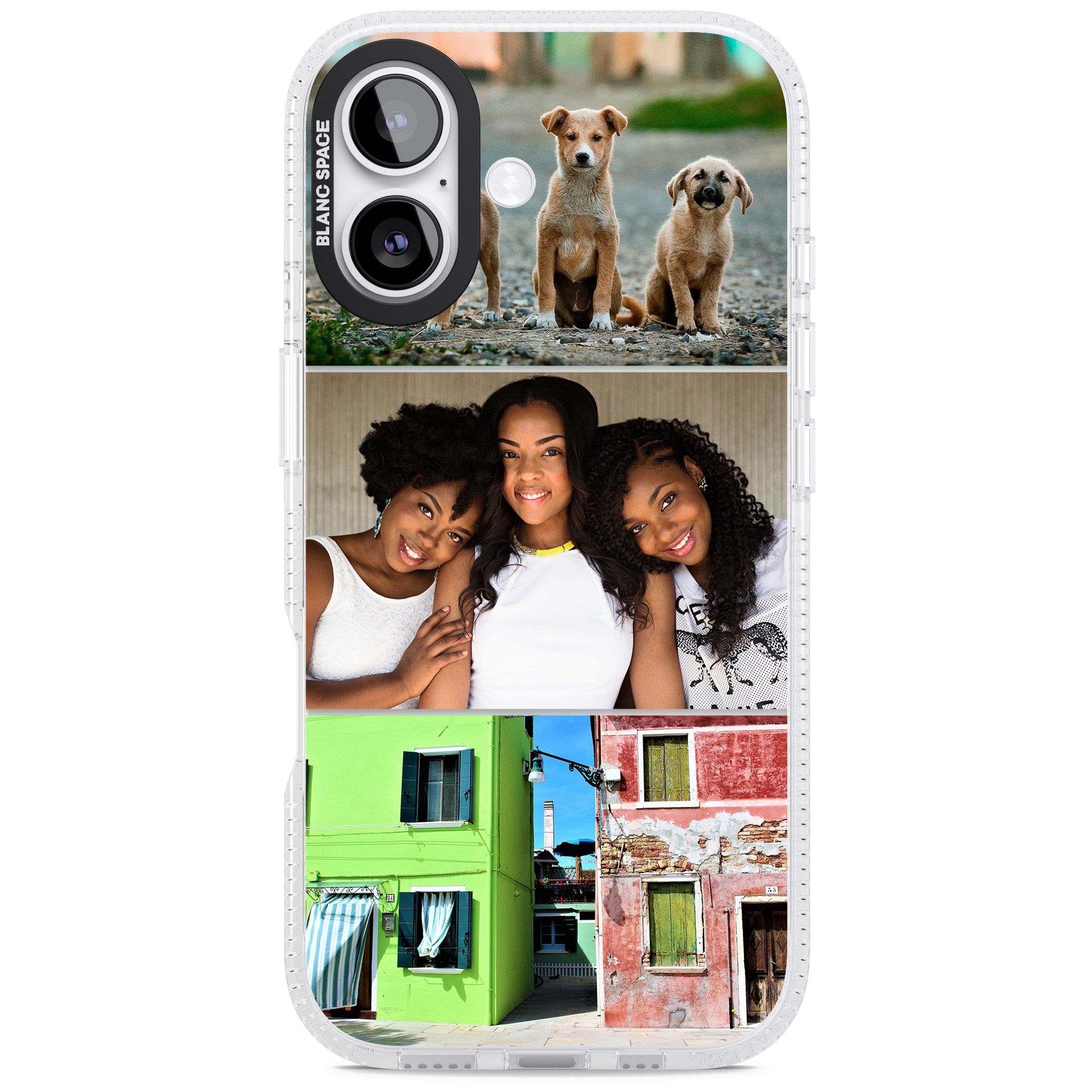 Personalised 3 Photo Grid iPhone 17 Impact Air Clear Phone Case