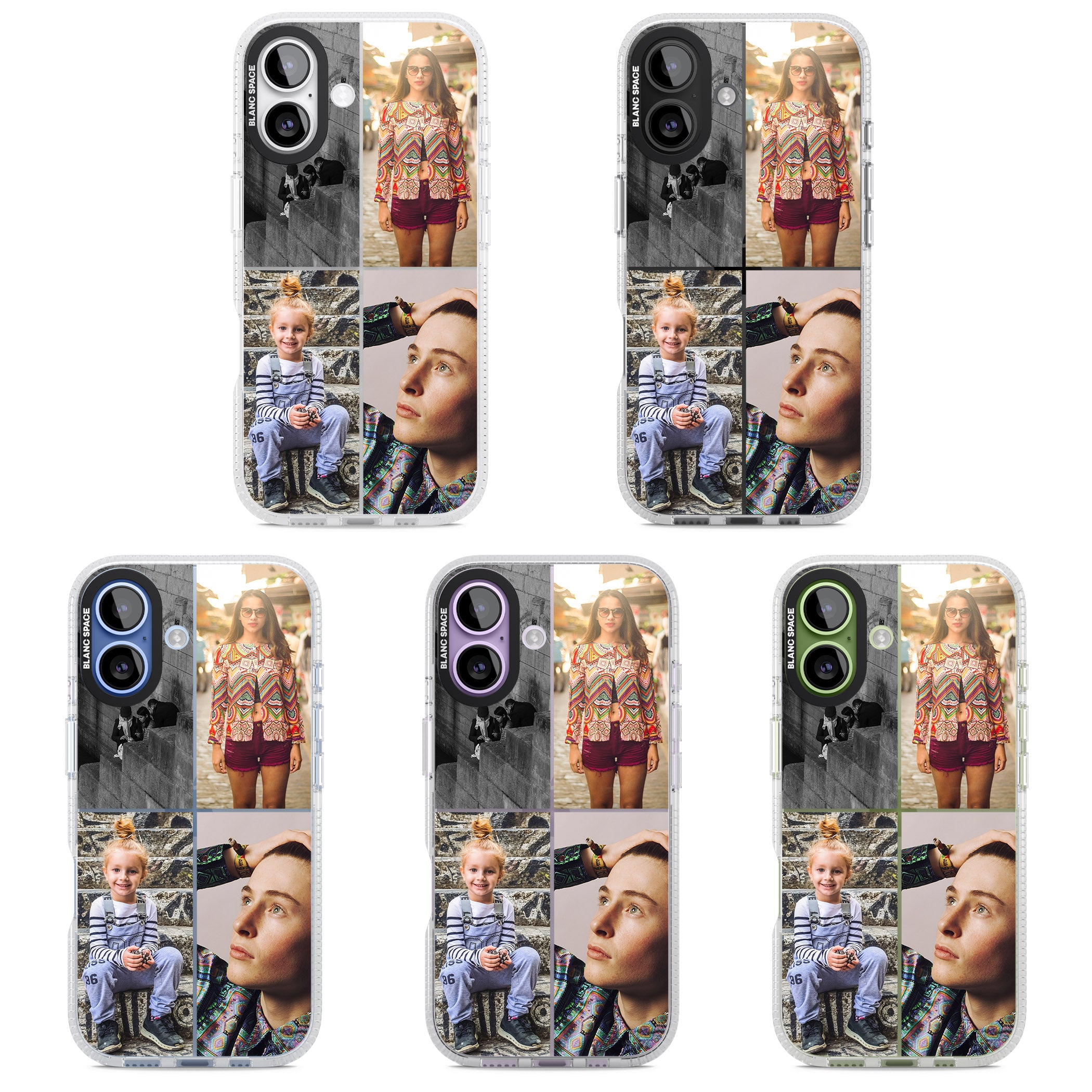 Personalised 4 Photo Grid iPhone 17 Impact Air Clear Phone Case APT Impact Protection