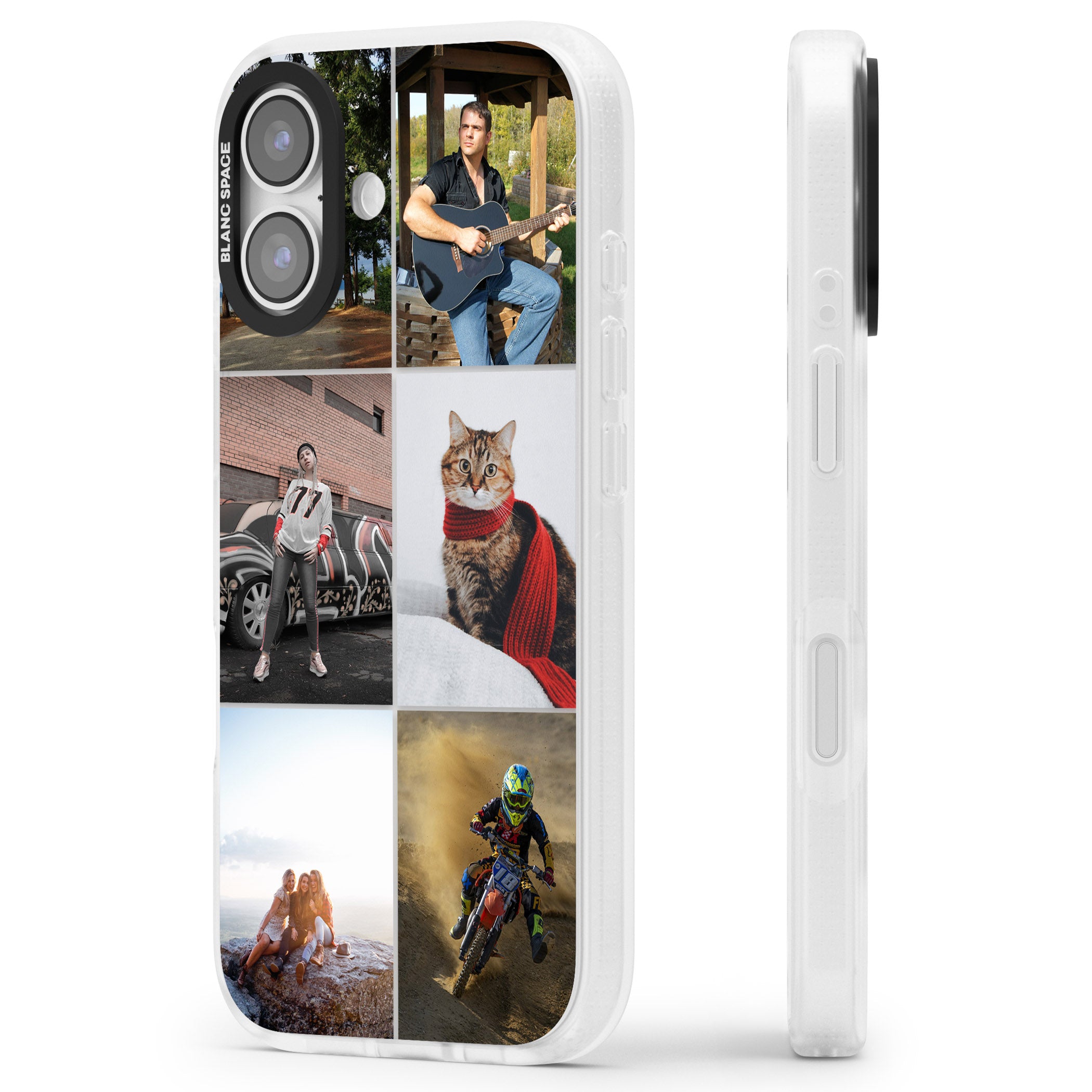 Personalised 6 Photo Grid iPhone 17 Impact Air Clear Phone Case Side Profile
