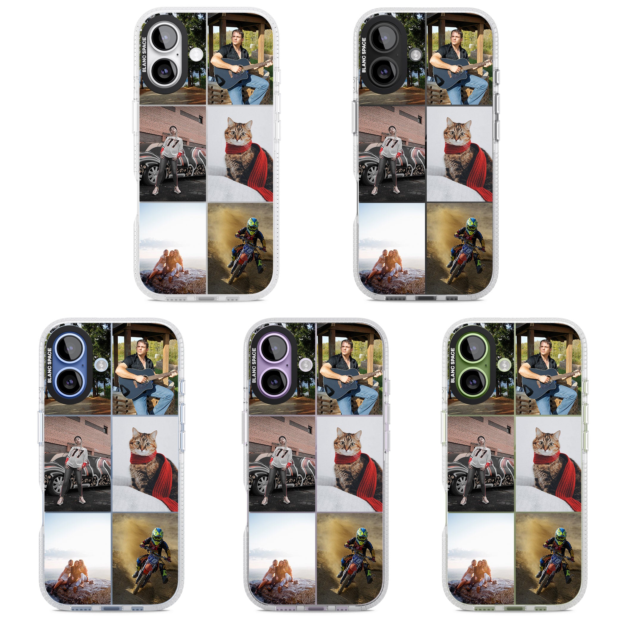 Personalised 6 Photo Grid iPhone 17 Impact Air Clear Phone Case APT Impact Protection