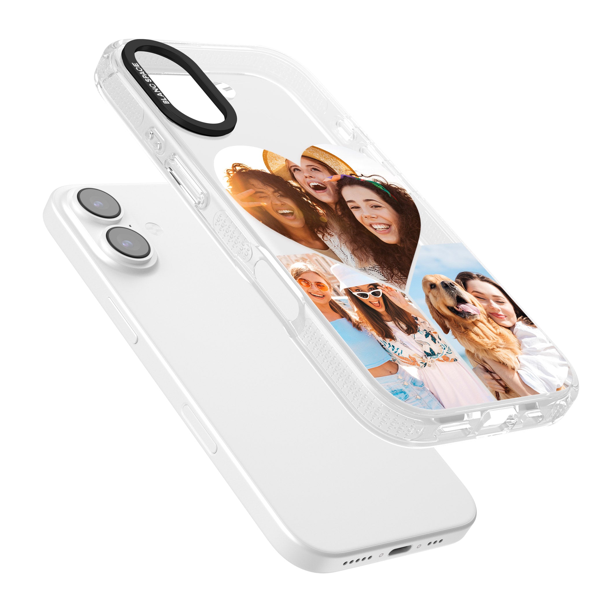 Personalised Heart Photo iPhone 17 Impact Air Clear Phone Case Colours