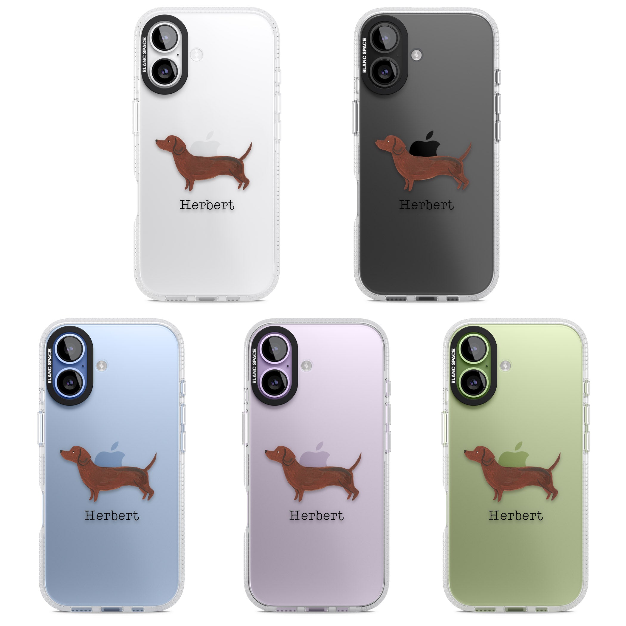 Personalised Sausage Dog iPhone 17 Impact Air Clear Phone Case APT Impact Protection