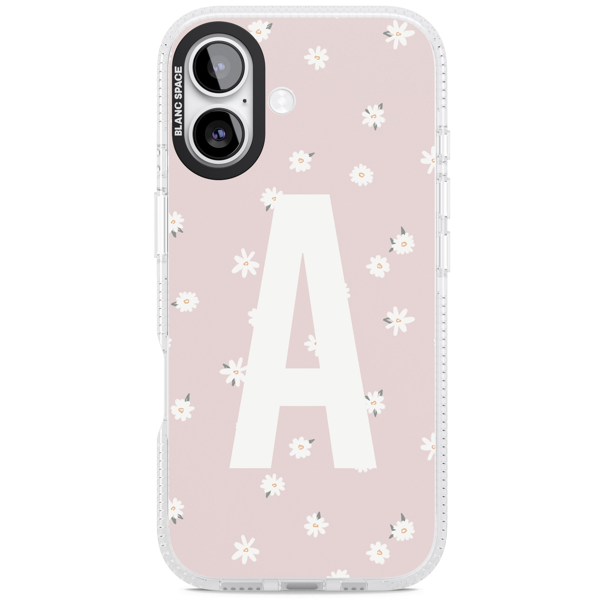 Personalised Pink Daisy Initial iPhone 17 Impact Air Clear Phone Case