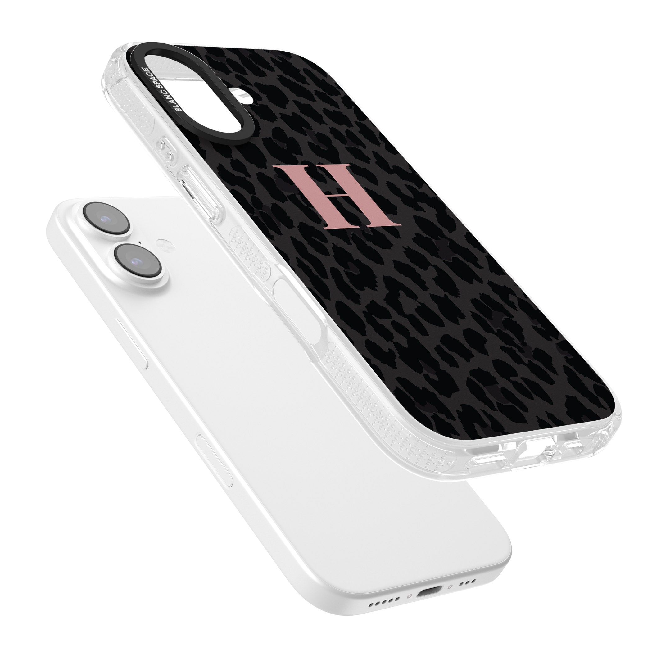 Personalised Pink Leopard Monogram iPhone 17 Impact Air Clear Phone Case Colours