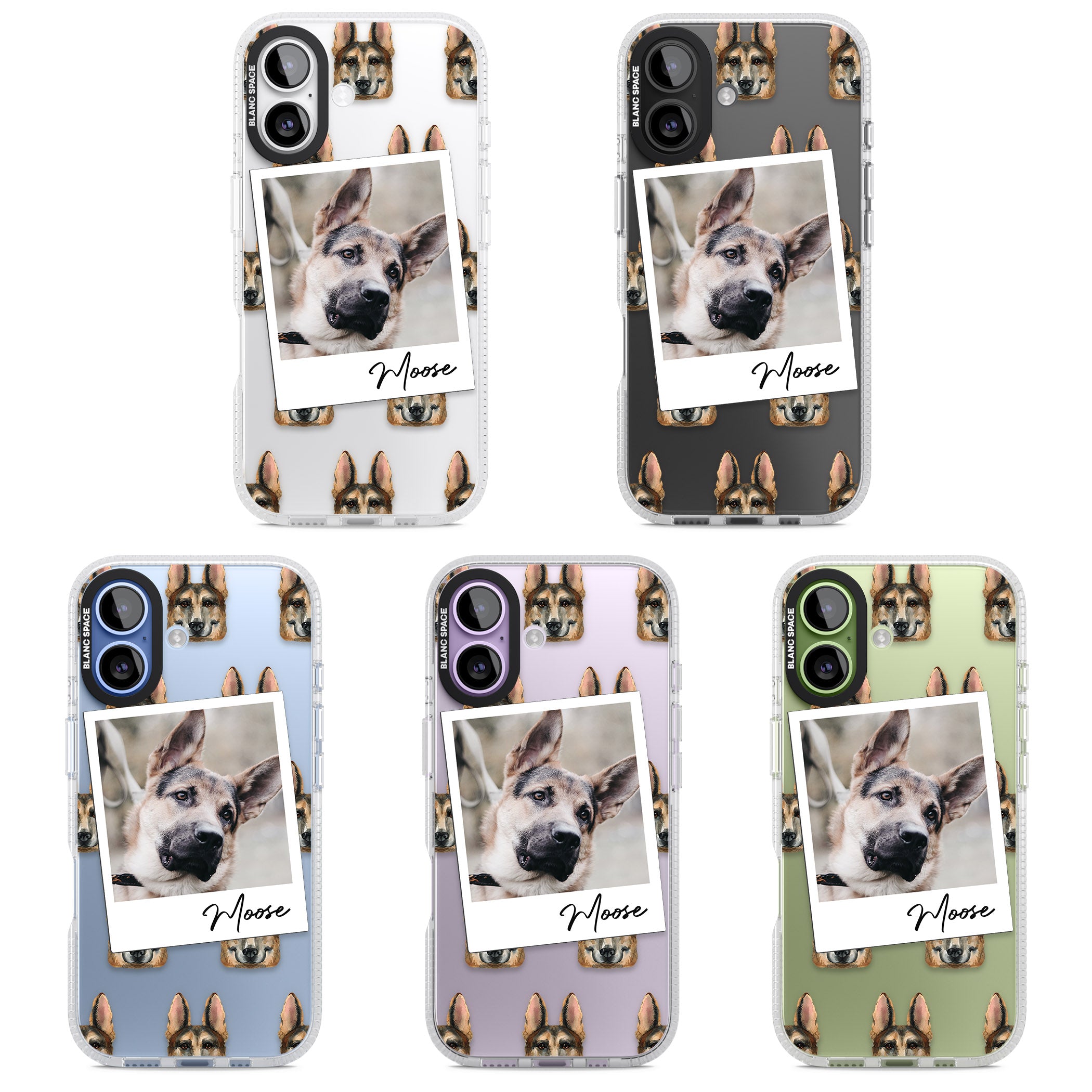 Personalised German Shepherd Instant Camera Photo iPhone 17 Impact Air Clear Phone Case APT Impact Protection