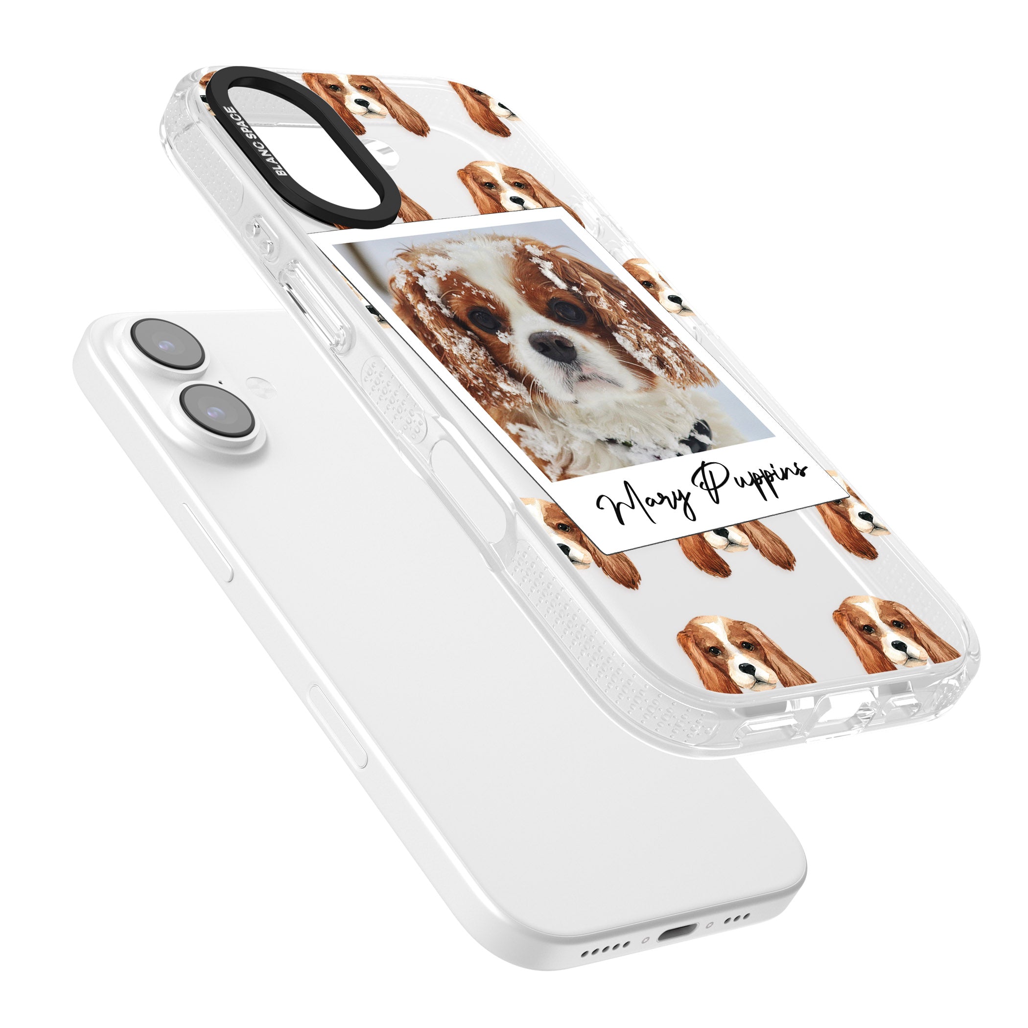 Personalised Cavalier King Charles Instant Camera Photo iPhone 17 Impact Air Clear Phone Case Colours
