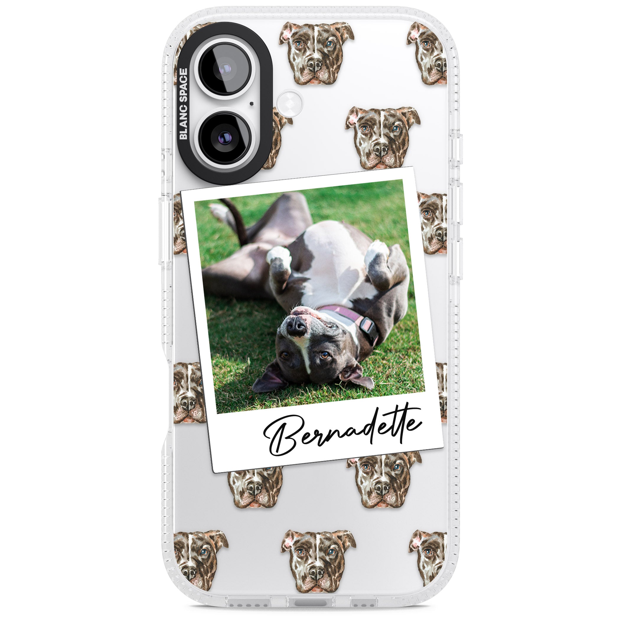 Personalised Staffordshire Bull Terrier Instant Camera Photo iPhone 17 Impact Air Clear Phone Case